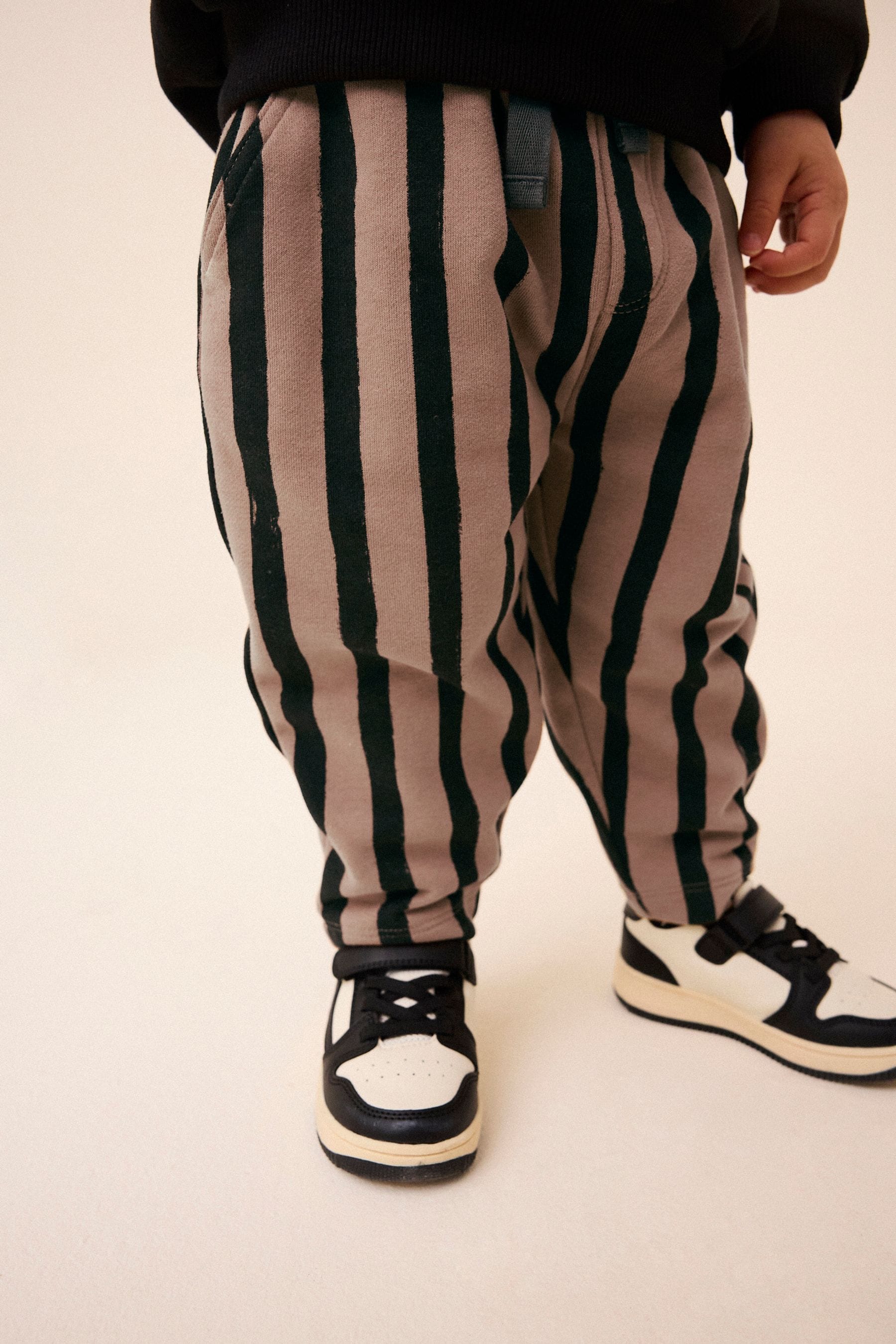 Brown/Black 100% Cotton Stripe Jersey Joggers (3mths-7yrs)