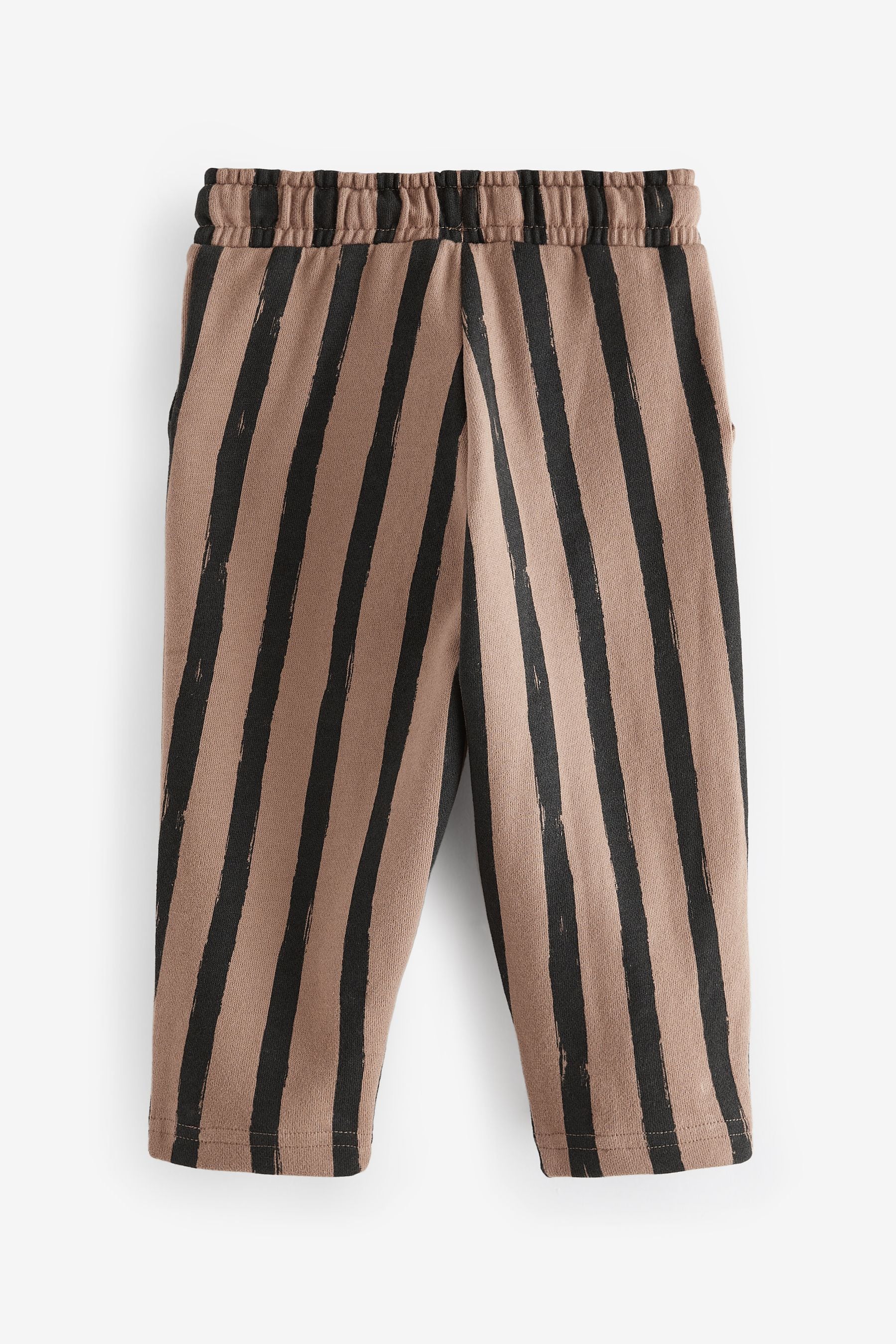 Brown/Black 100% Cotton Stripe Jersey Joggers (3mths-7yrs)