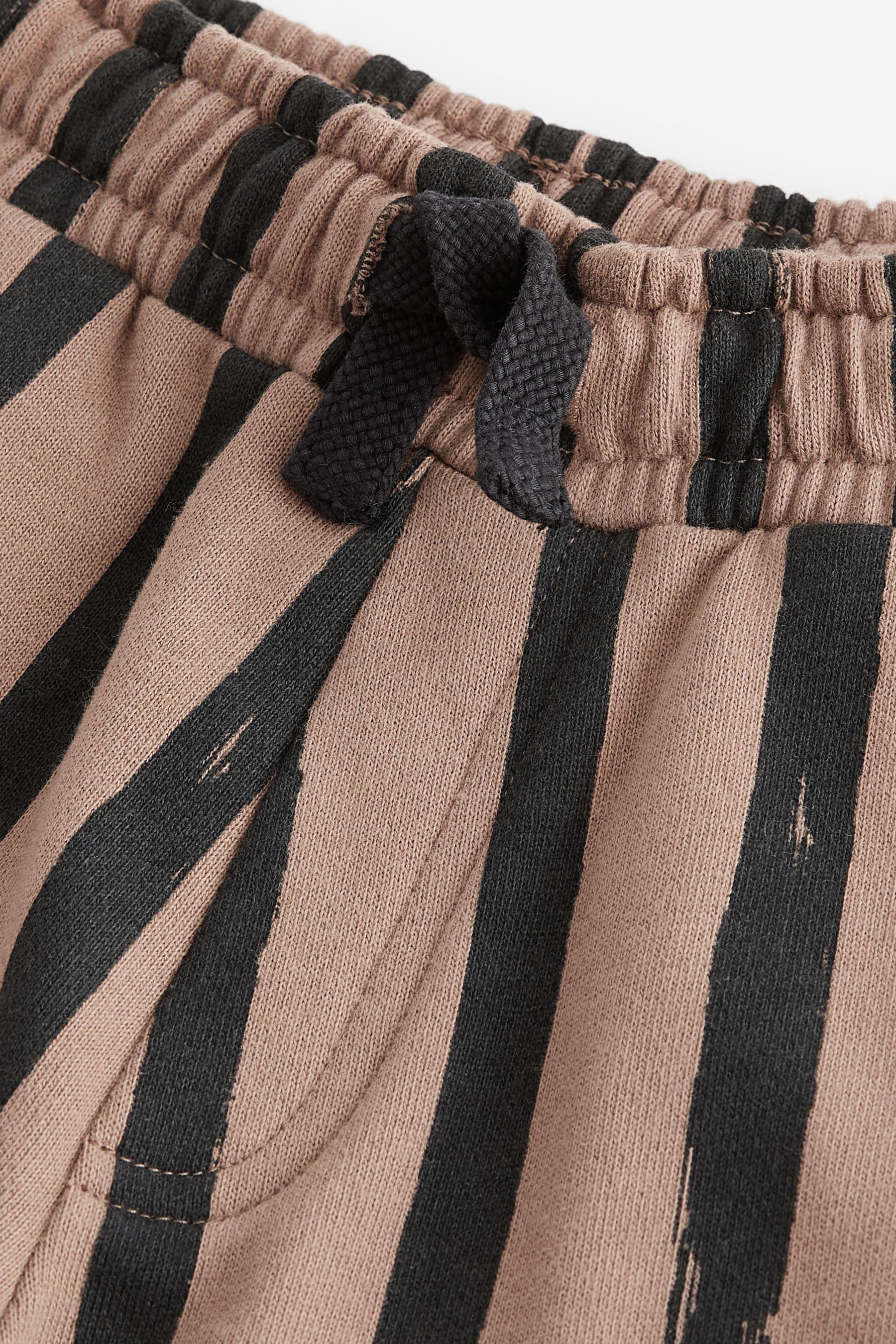 Brown/Black 100% Cotton Stripe Jersey Joggers (3mths-7yrs)