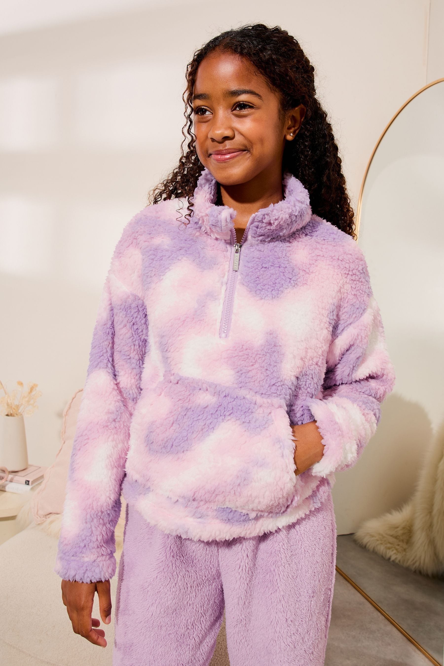 Purple/ Pink Cosy Fleece Pyjamas (5-16yrs)