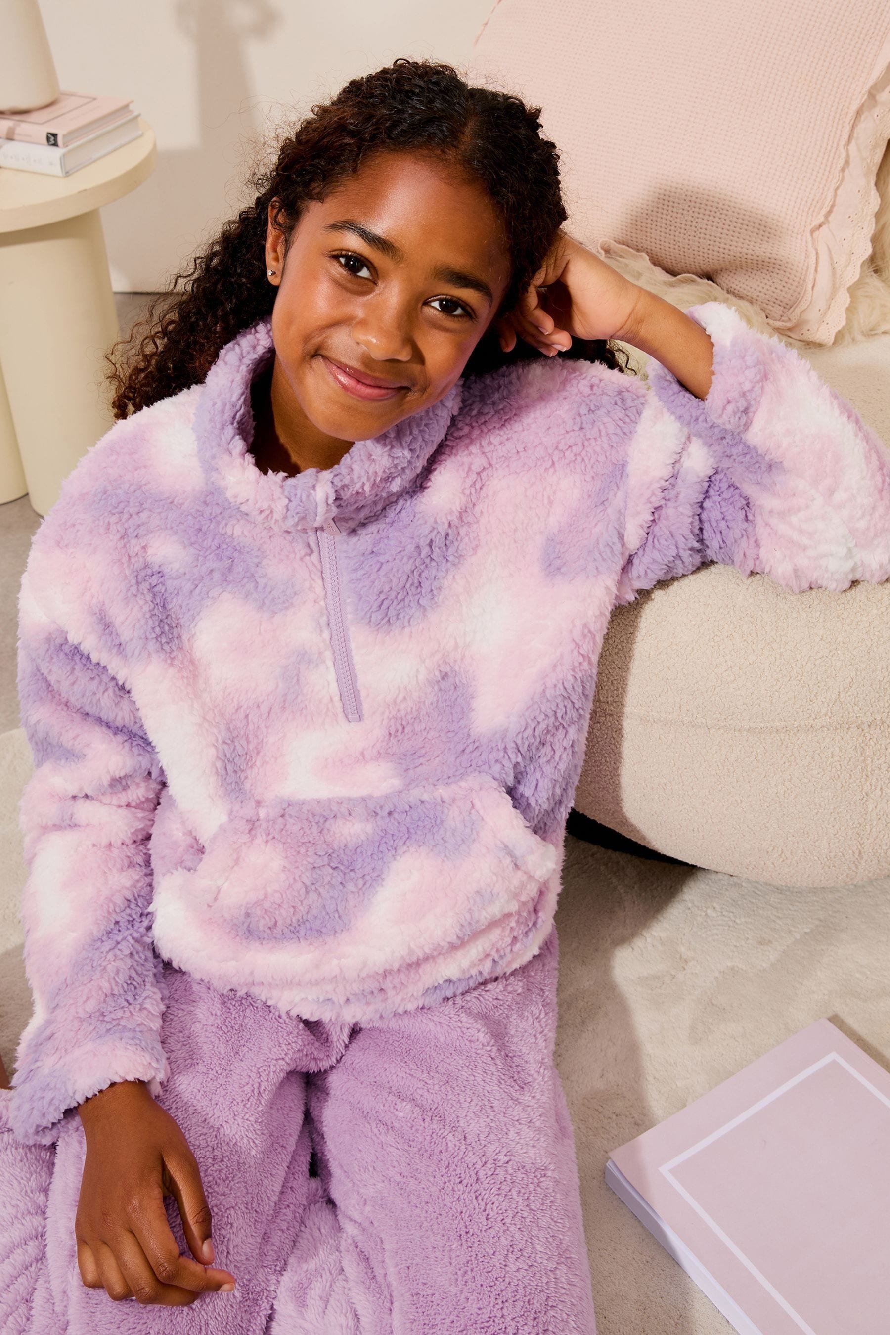 Purple/ Pink Cosy Fleece Pyjamas (5-16yrs)