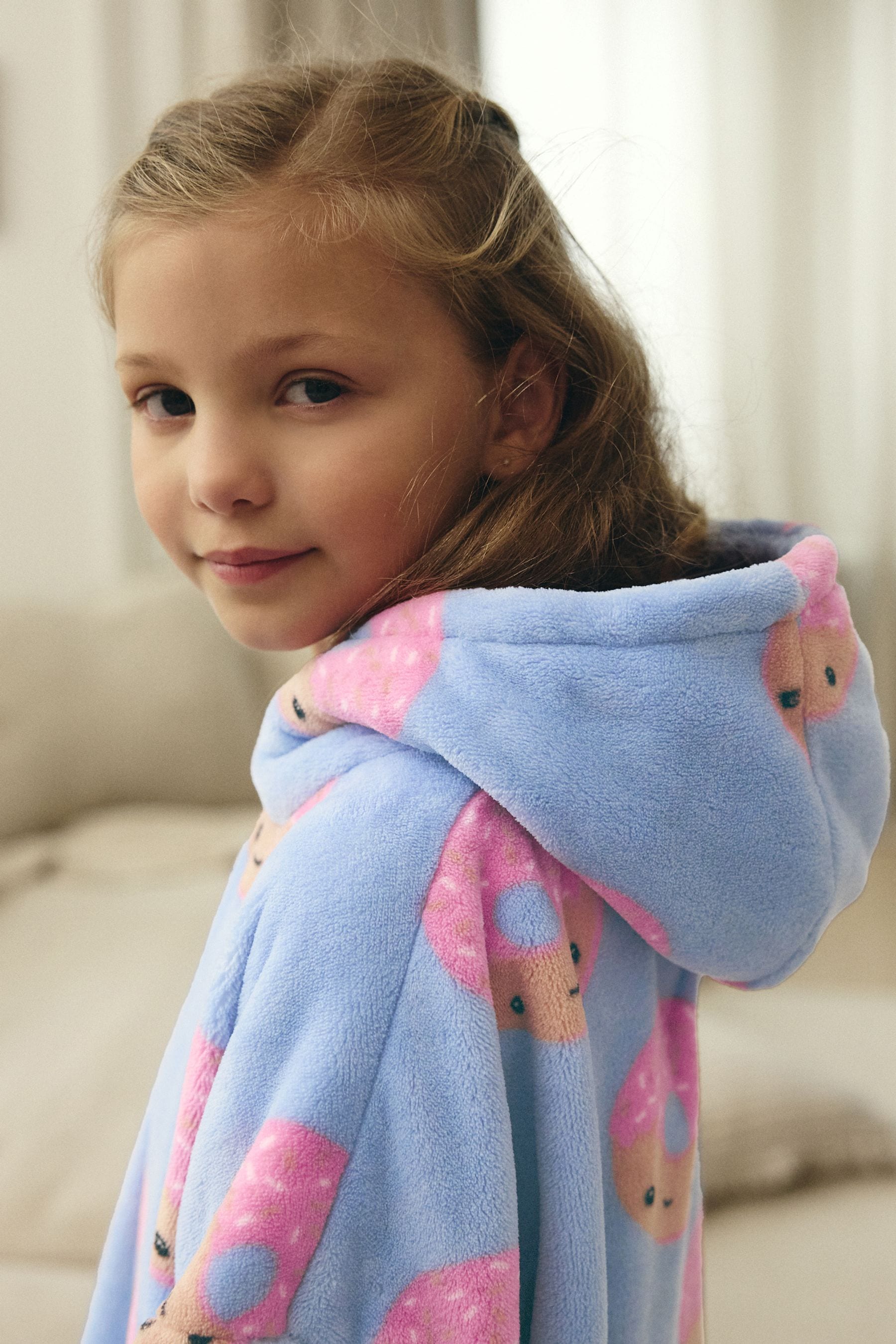 Blue/Pink Blanket Hoodie (3-16yrs)