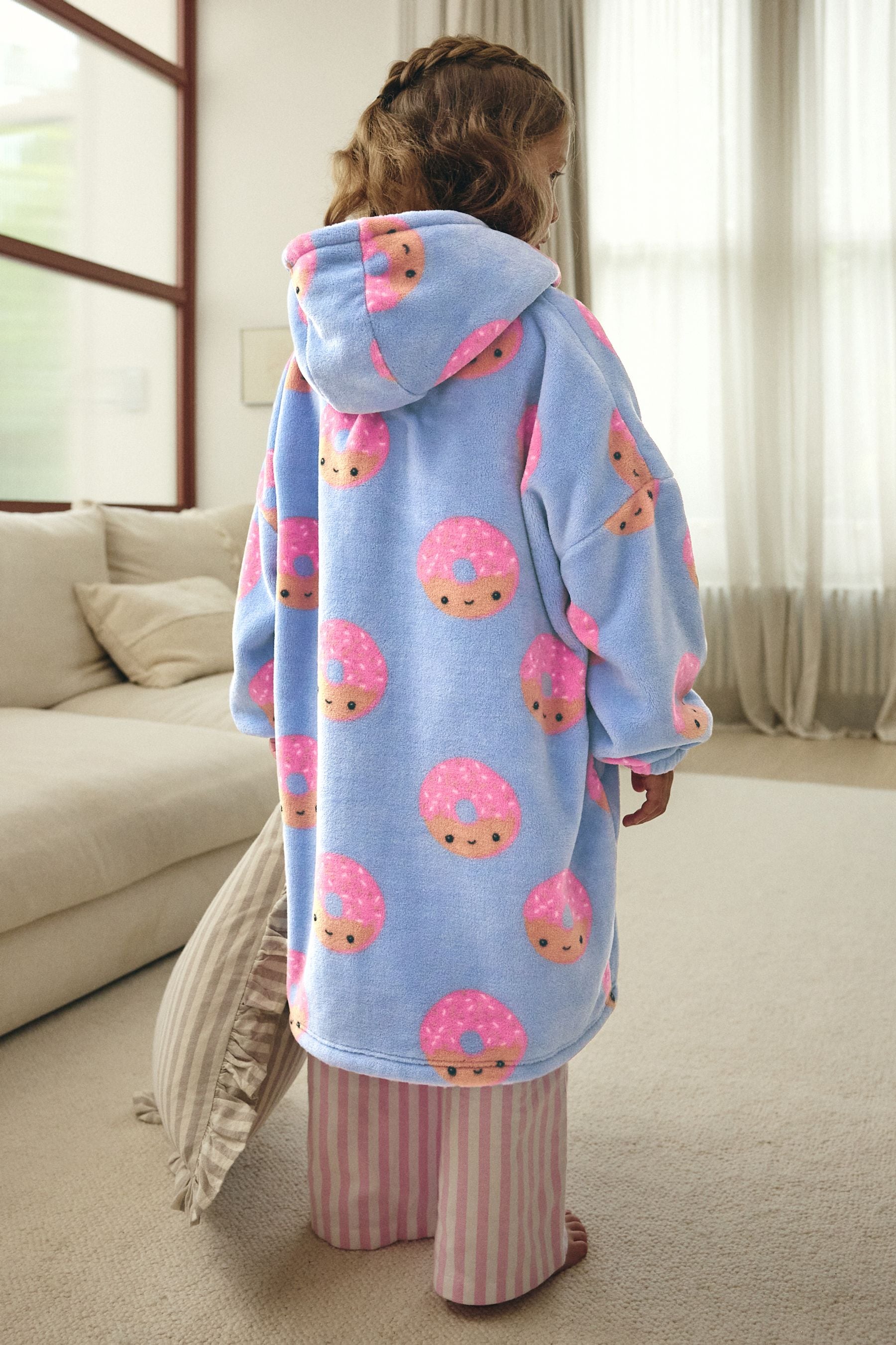 Blue/Pink Blanket Hoodie (3-16yrs)