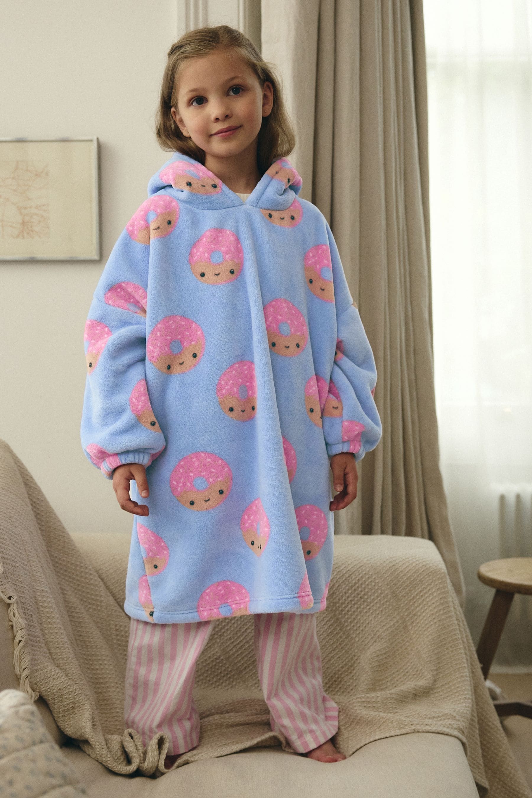 Blue/Pink Blanket Hoodie (3-16yrs)