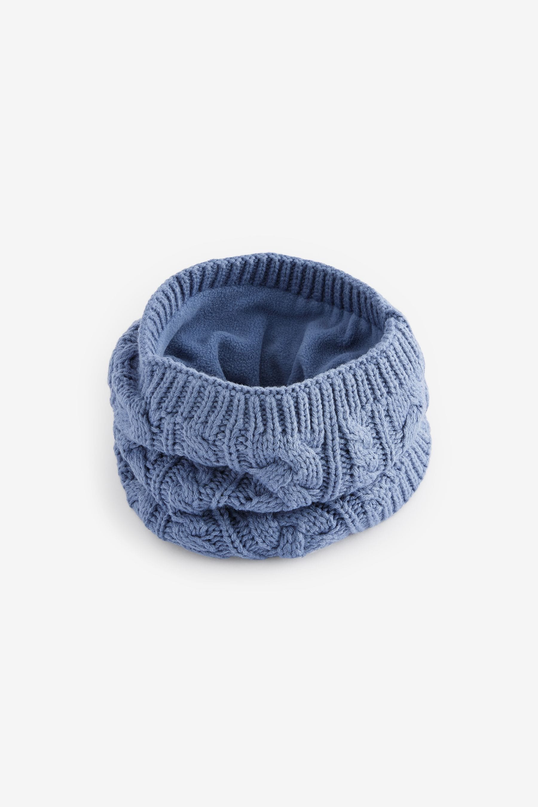 Mineral Blue Cable Knit Snood (1-16yrs)