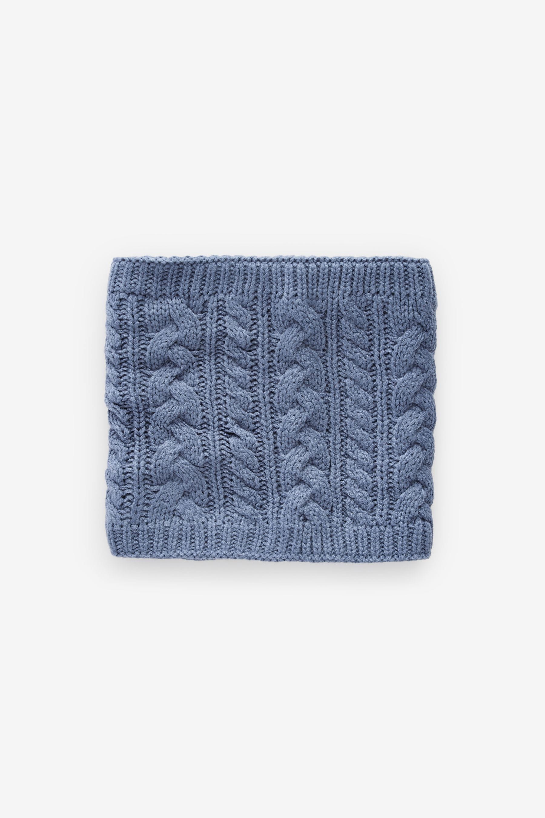 Mineral Blue Cable Knit Snood (1-16yrs)