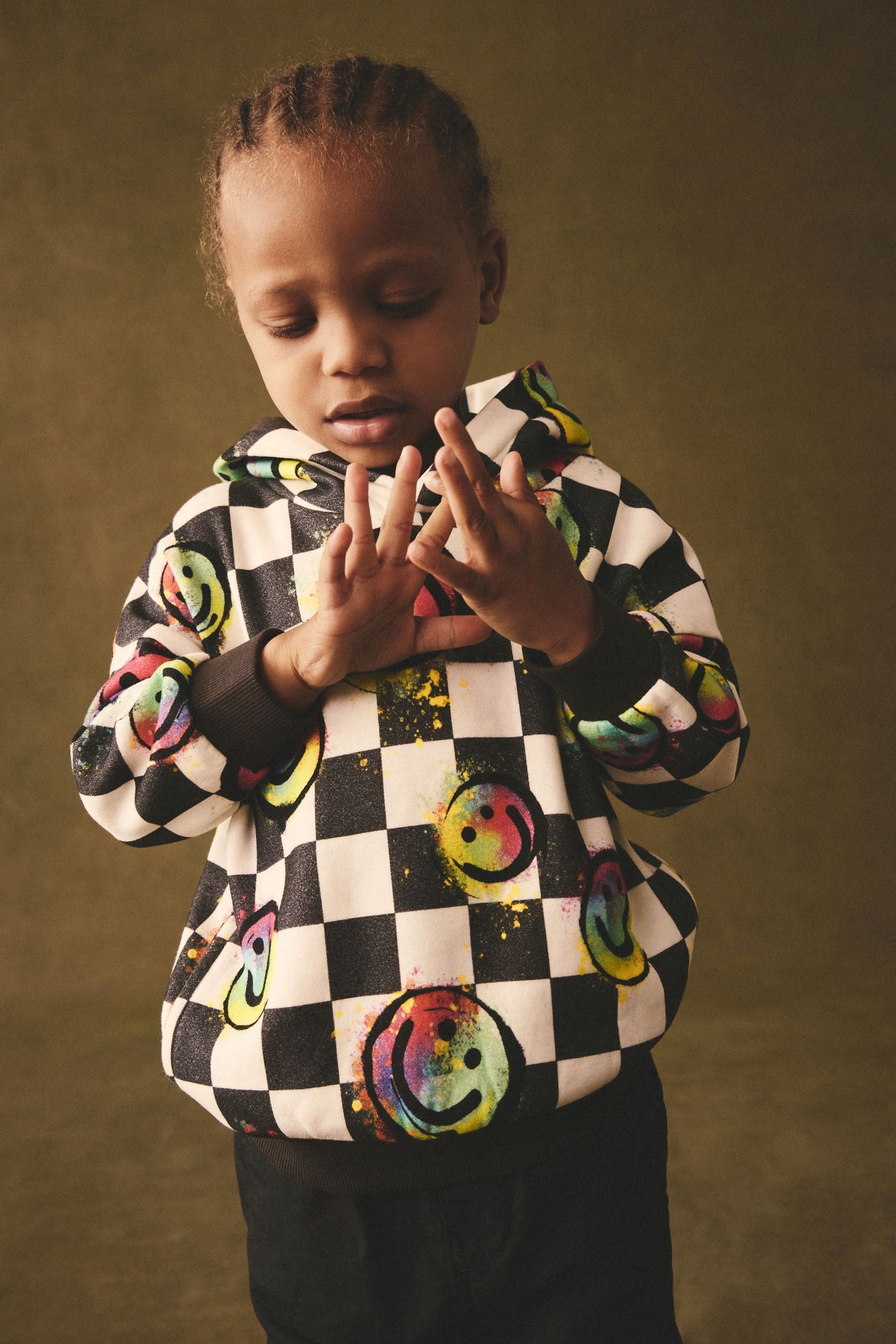 Checkerboard All Over Print Jersey Hoodie (3mths-7yrs)