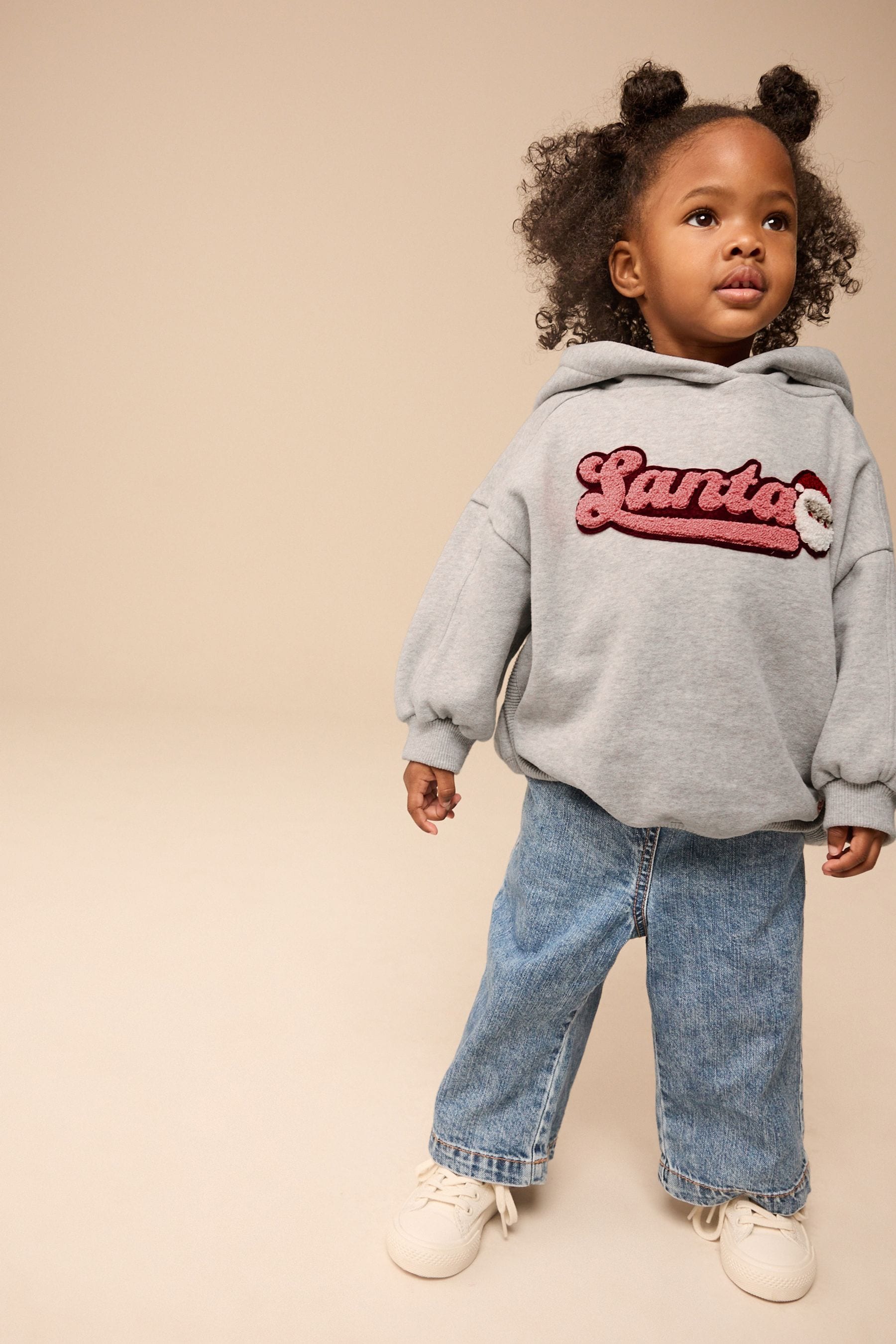 Grey Santa Hoodie (3mths-7yrs)