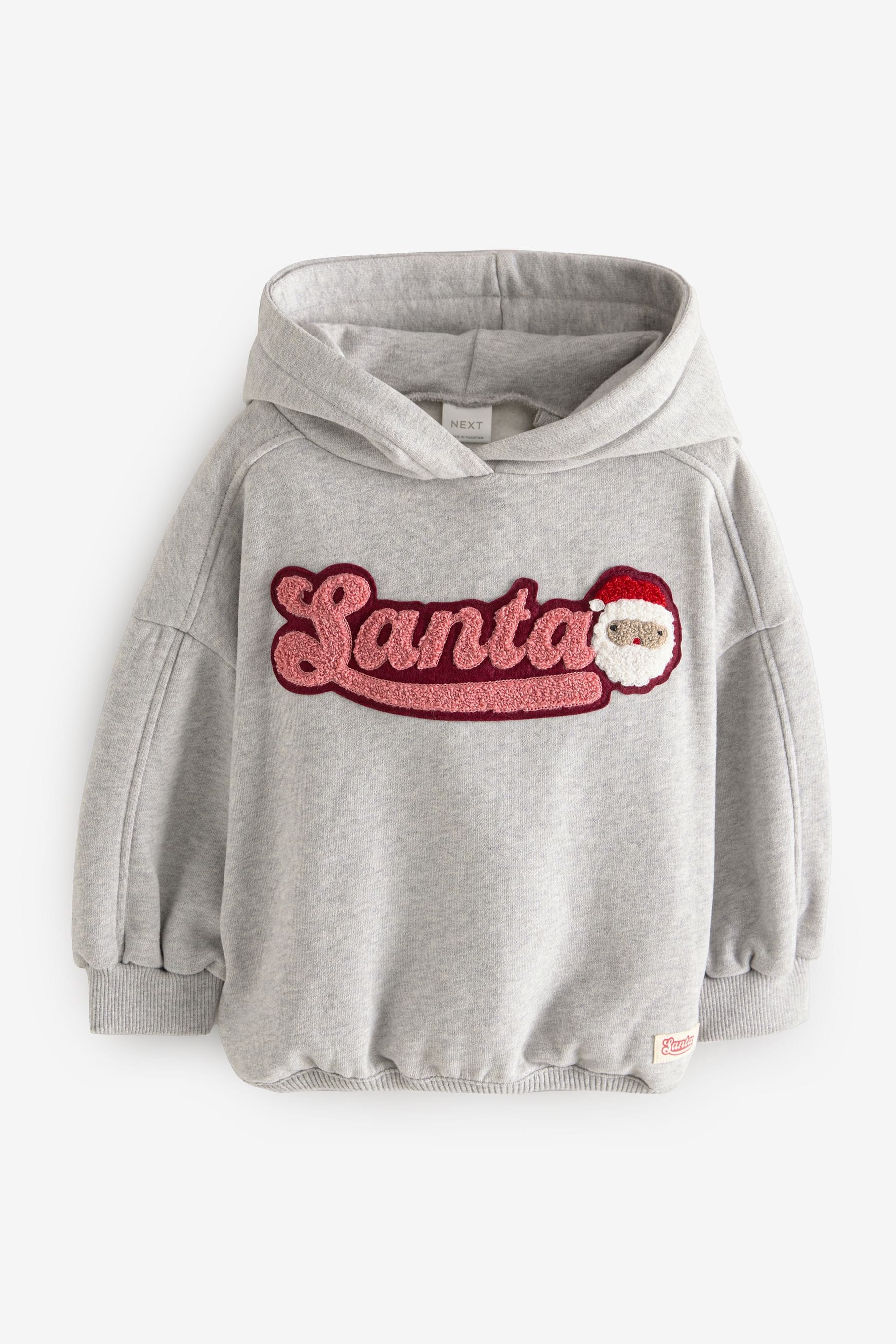 Grey Santa Hoodie (3mths-7yrs)