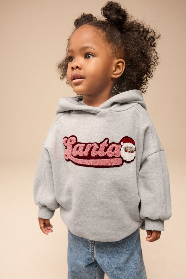 Grey Santa Hoodie (3mths-7yrs)