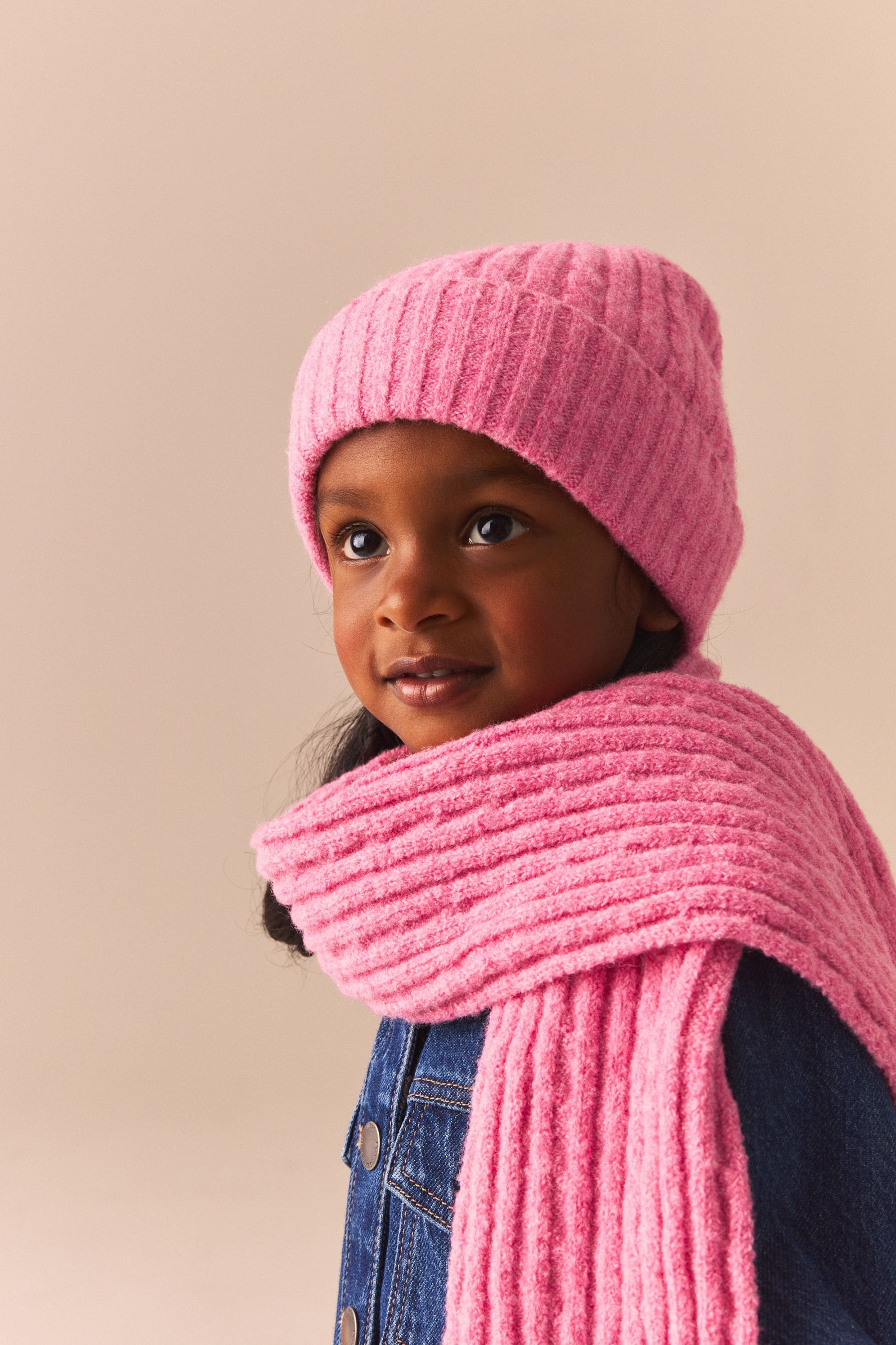 Pink Cable Hat, Gloves and Scarf Set (3-16yrs)