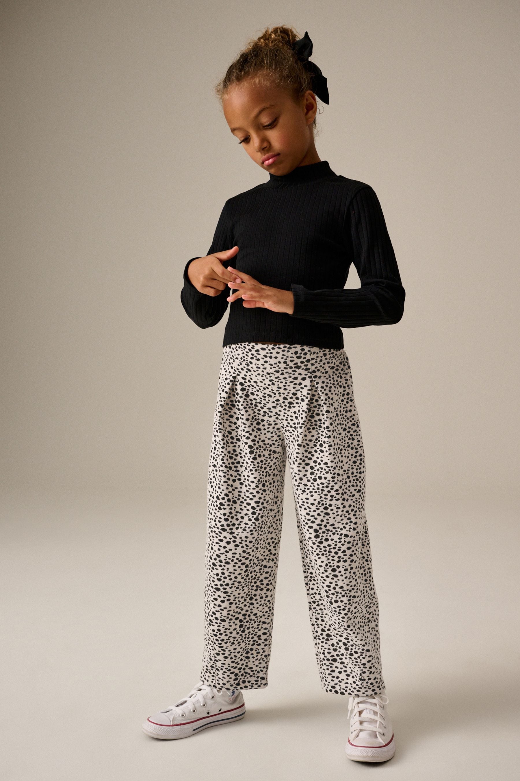 Black/White Animal Barrel Trousers (3-16yrs)