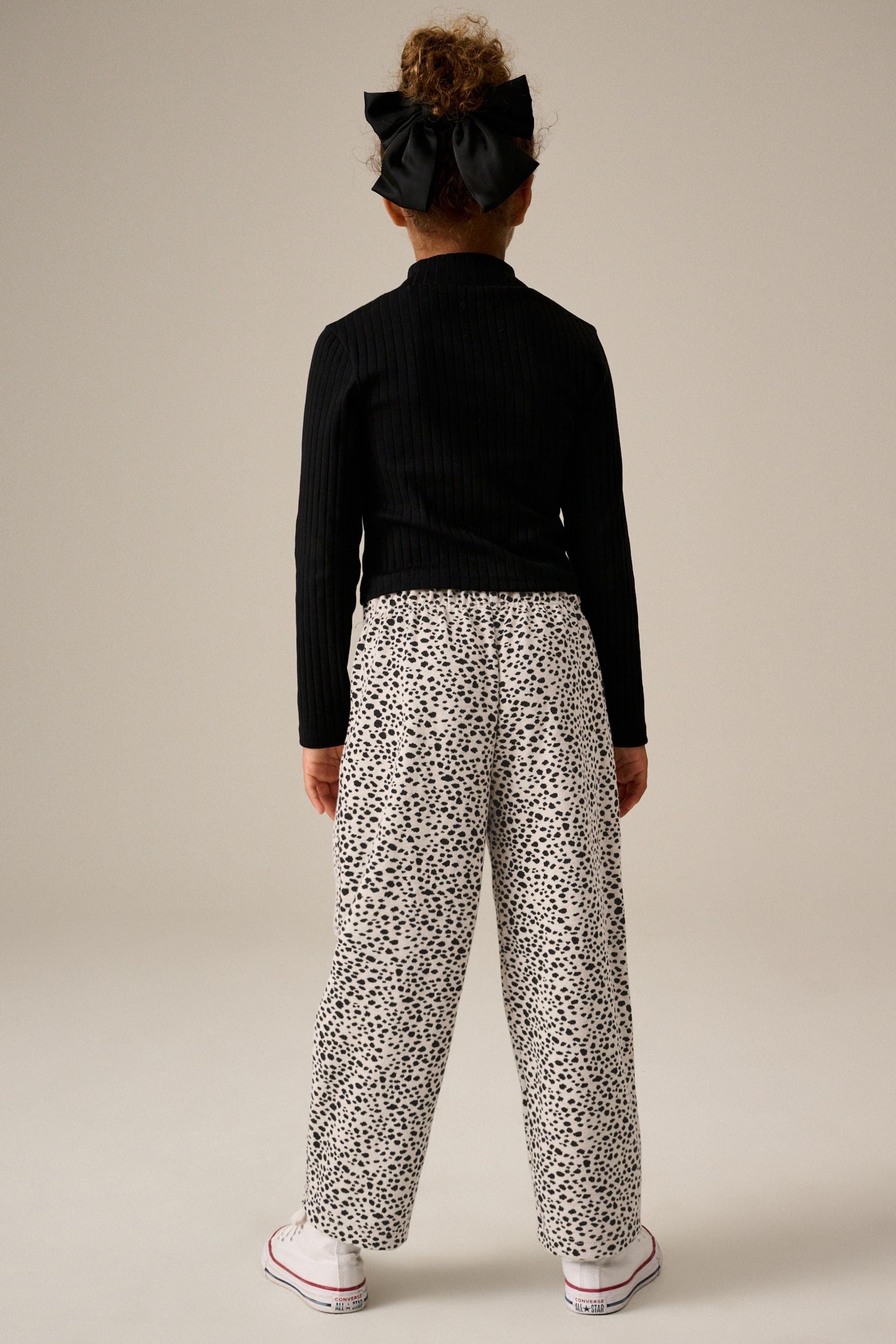 Black/White Animal Barrel Trousers (3-16yrs)