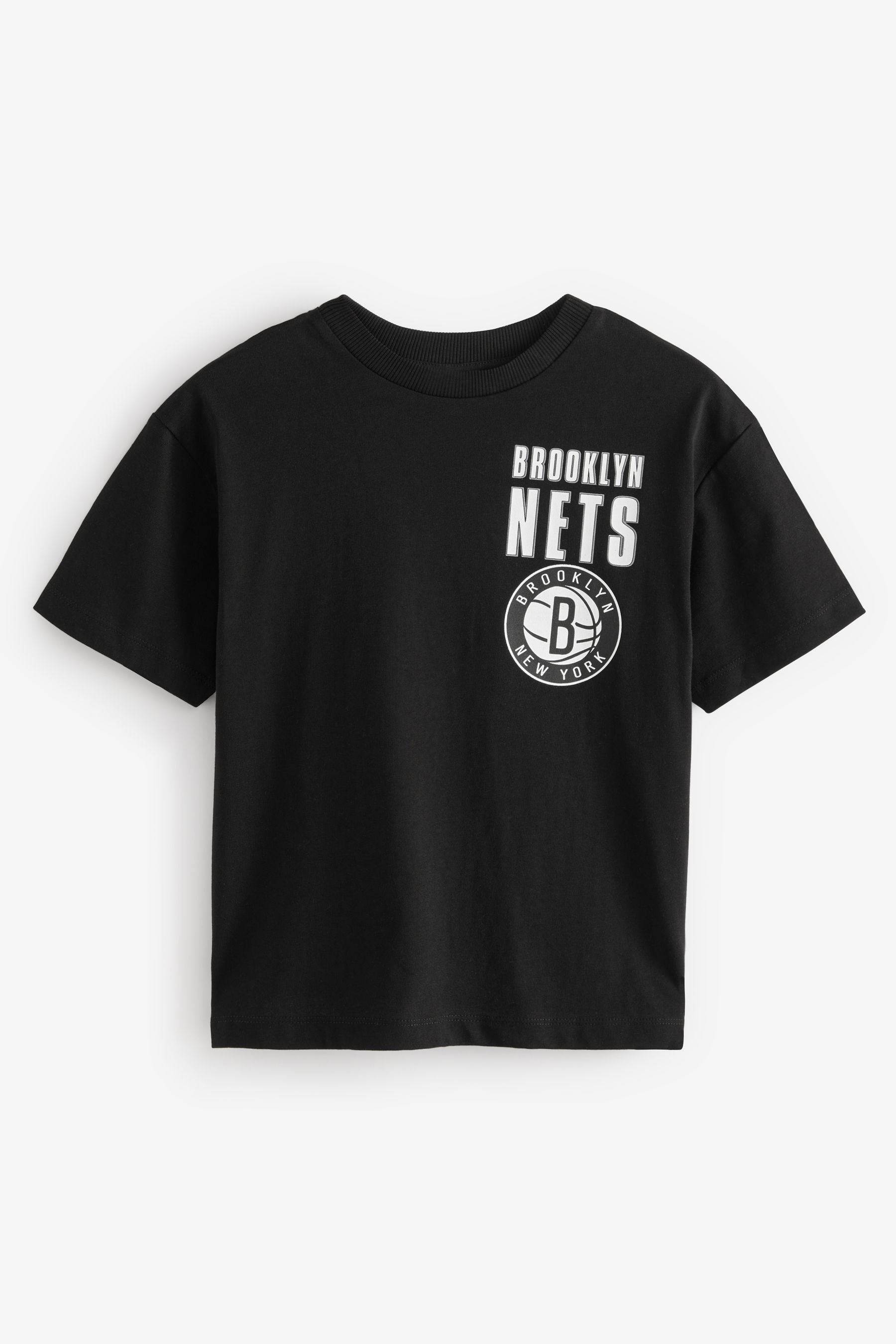 Black Ground NBA Licensed Brooklyn Nets T-Shirt (3-16yrs)