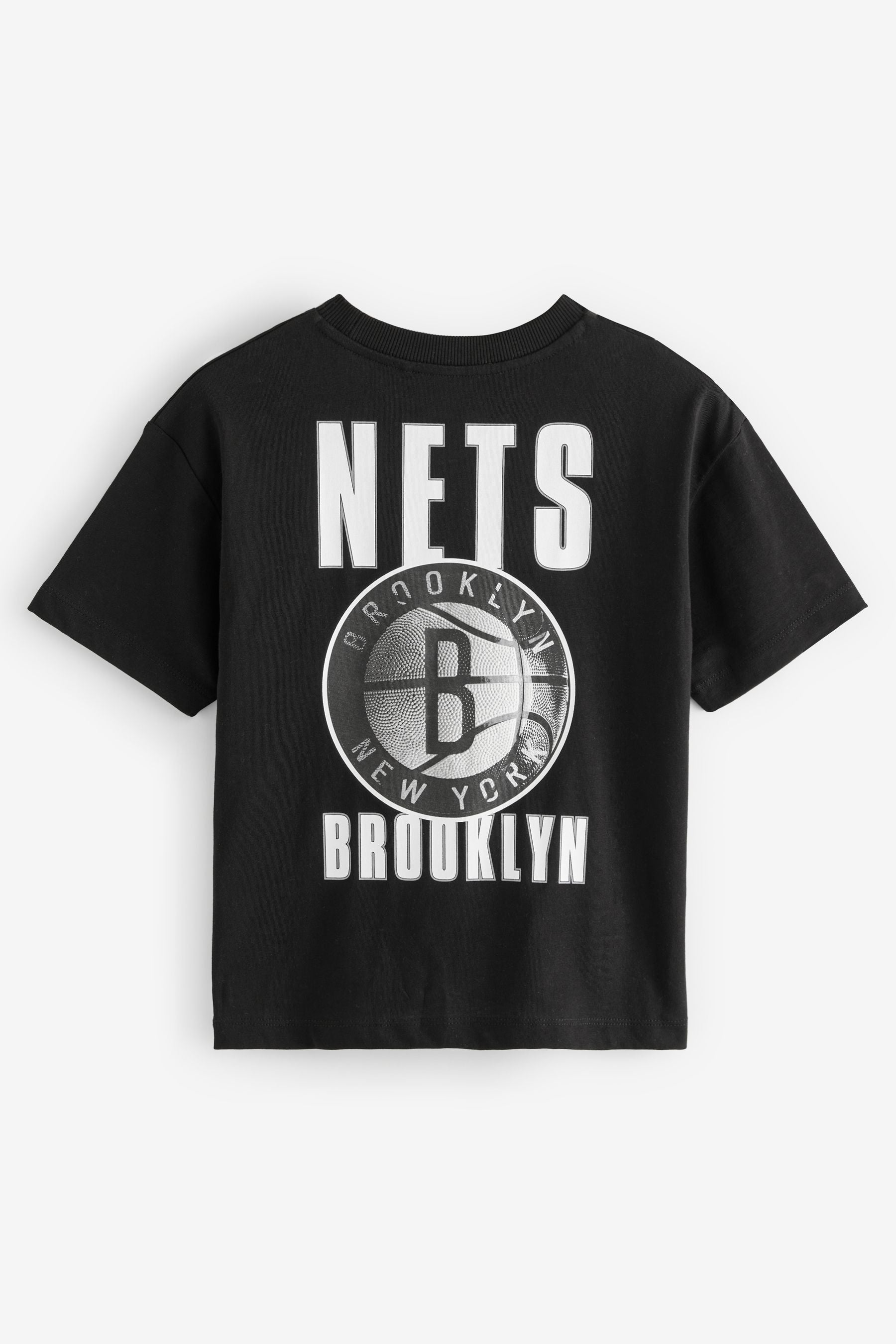 Black Ground NBA Licensed Brooklyn Nets T-Shirt (3-16yrs)