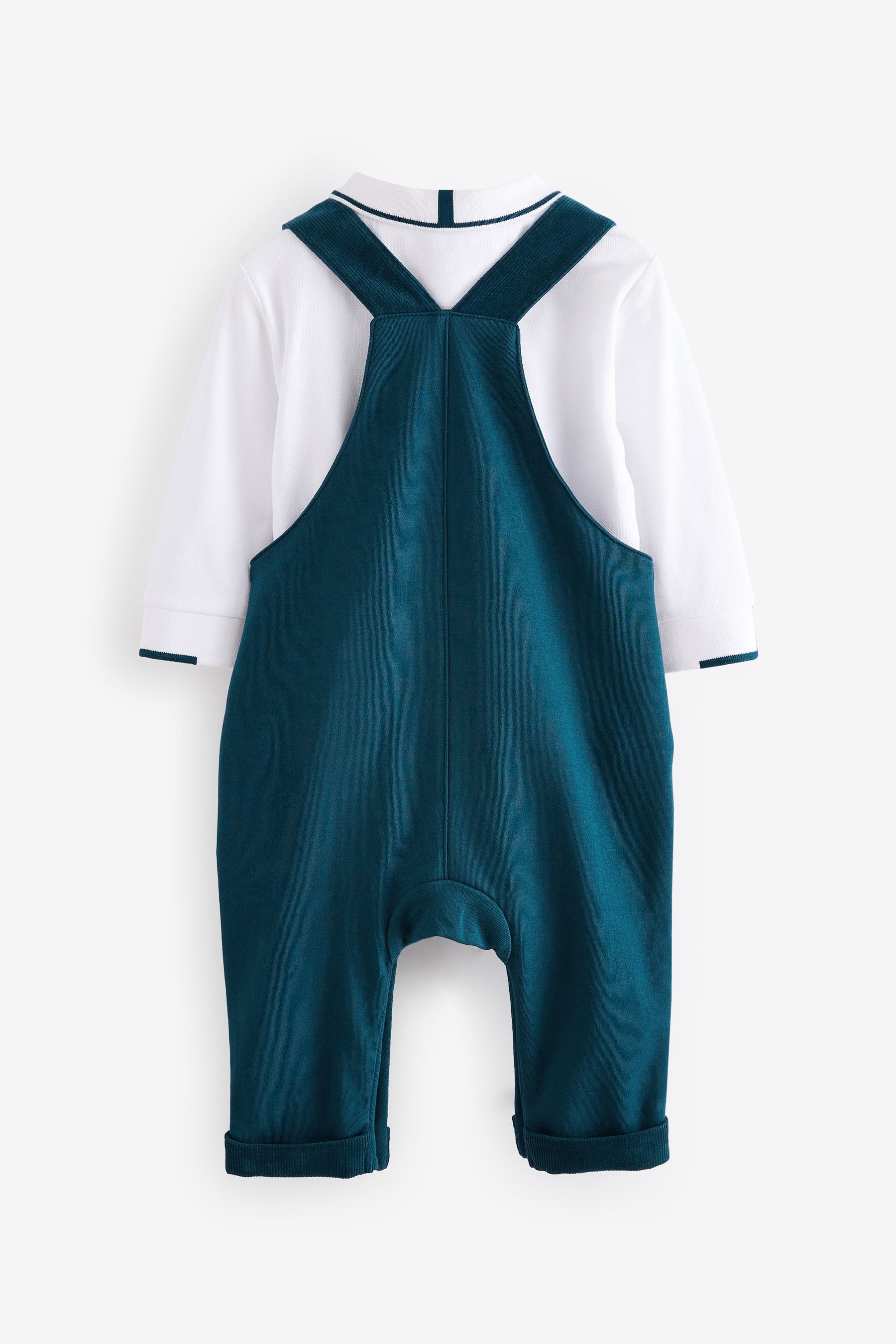 Baker by Ted Baker Teal Blue Dungaree And Polo Set