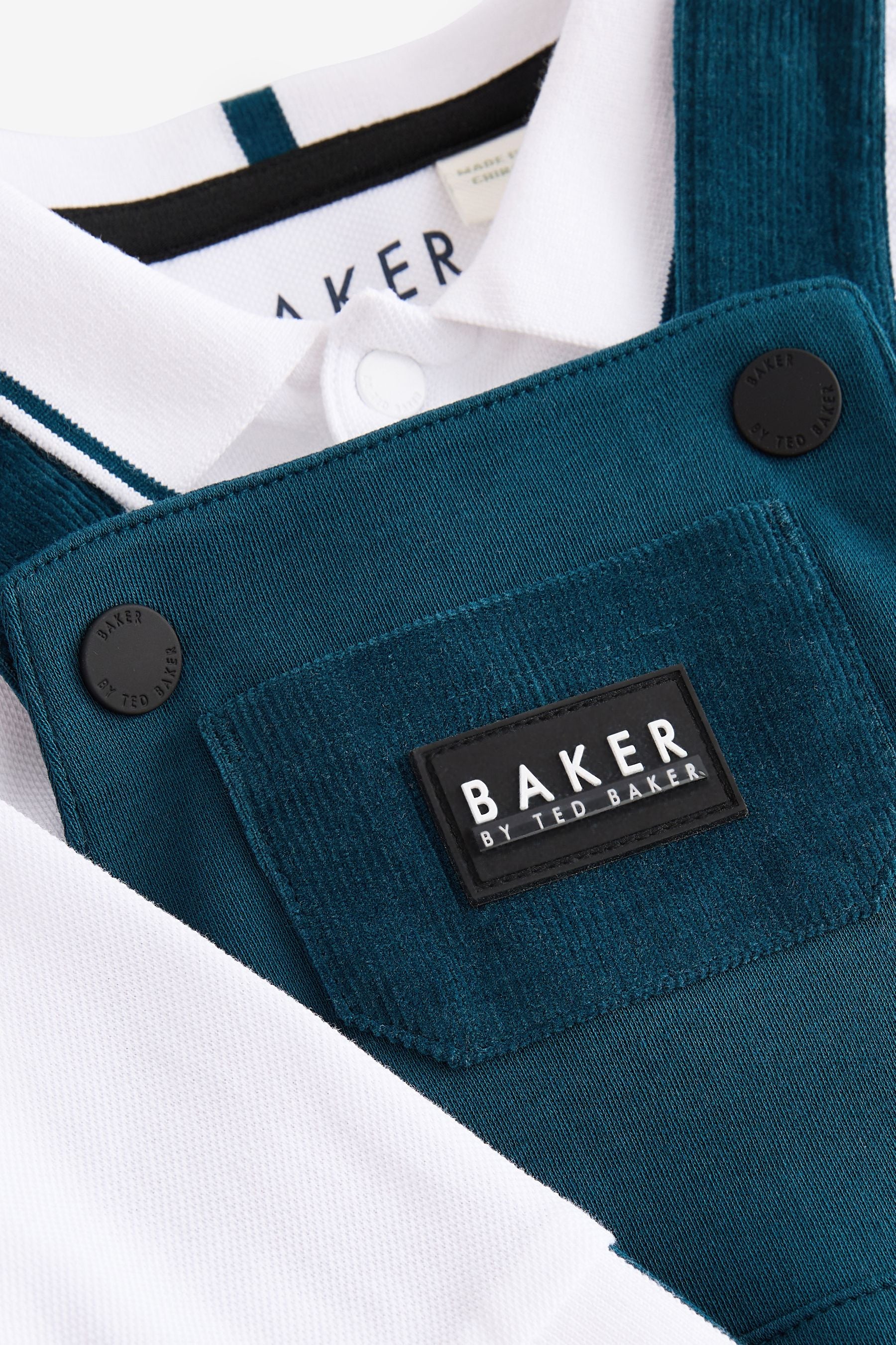 Baker by Ted Baker Teal Blue Dungaree And Polo Set