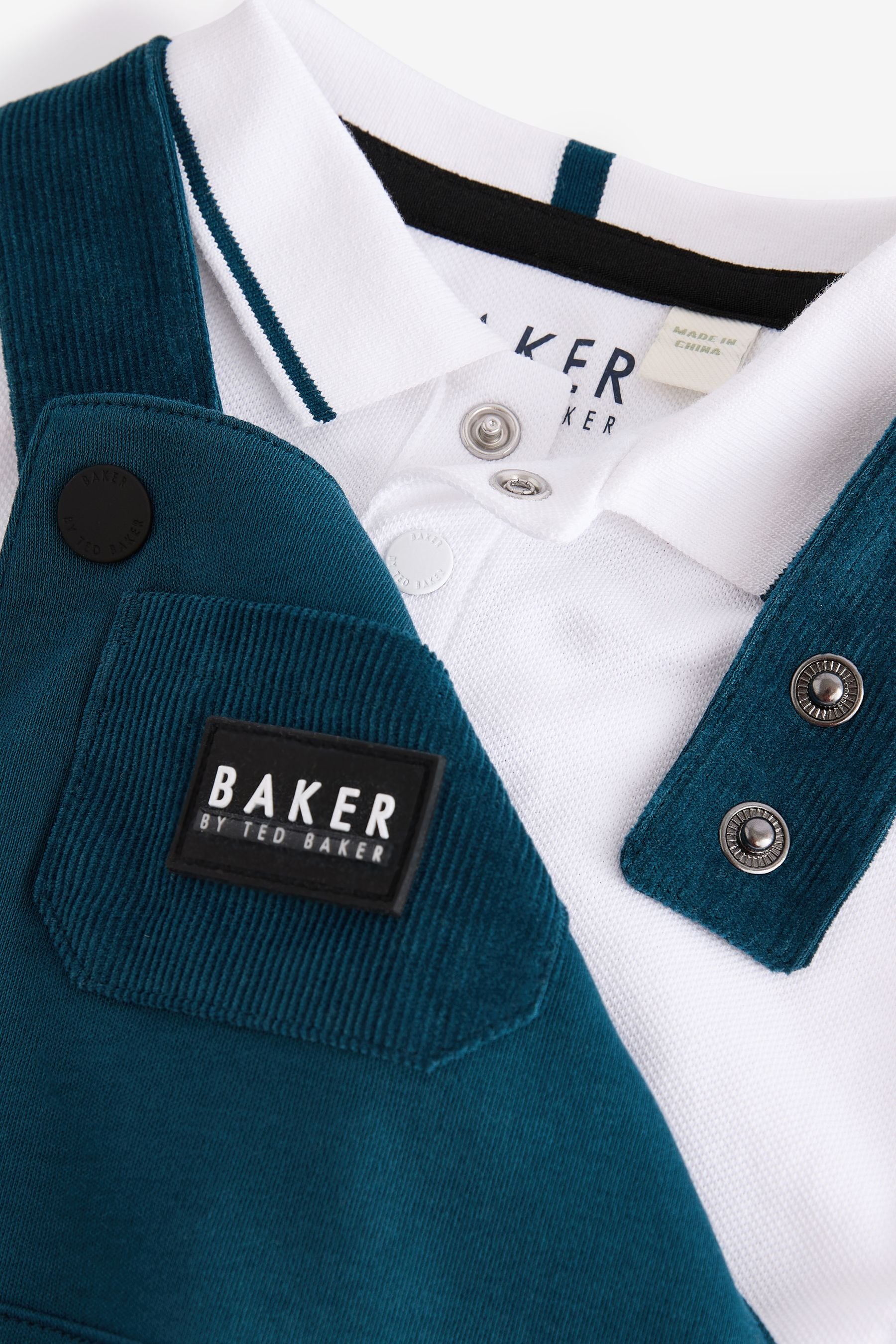 Baker by Ted Baker Teal Blue Dungaree And Polo Set