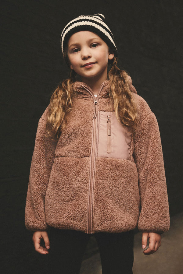 Brown Borg Fleece Zip Through Hooded Jacket (3-16yrs)