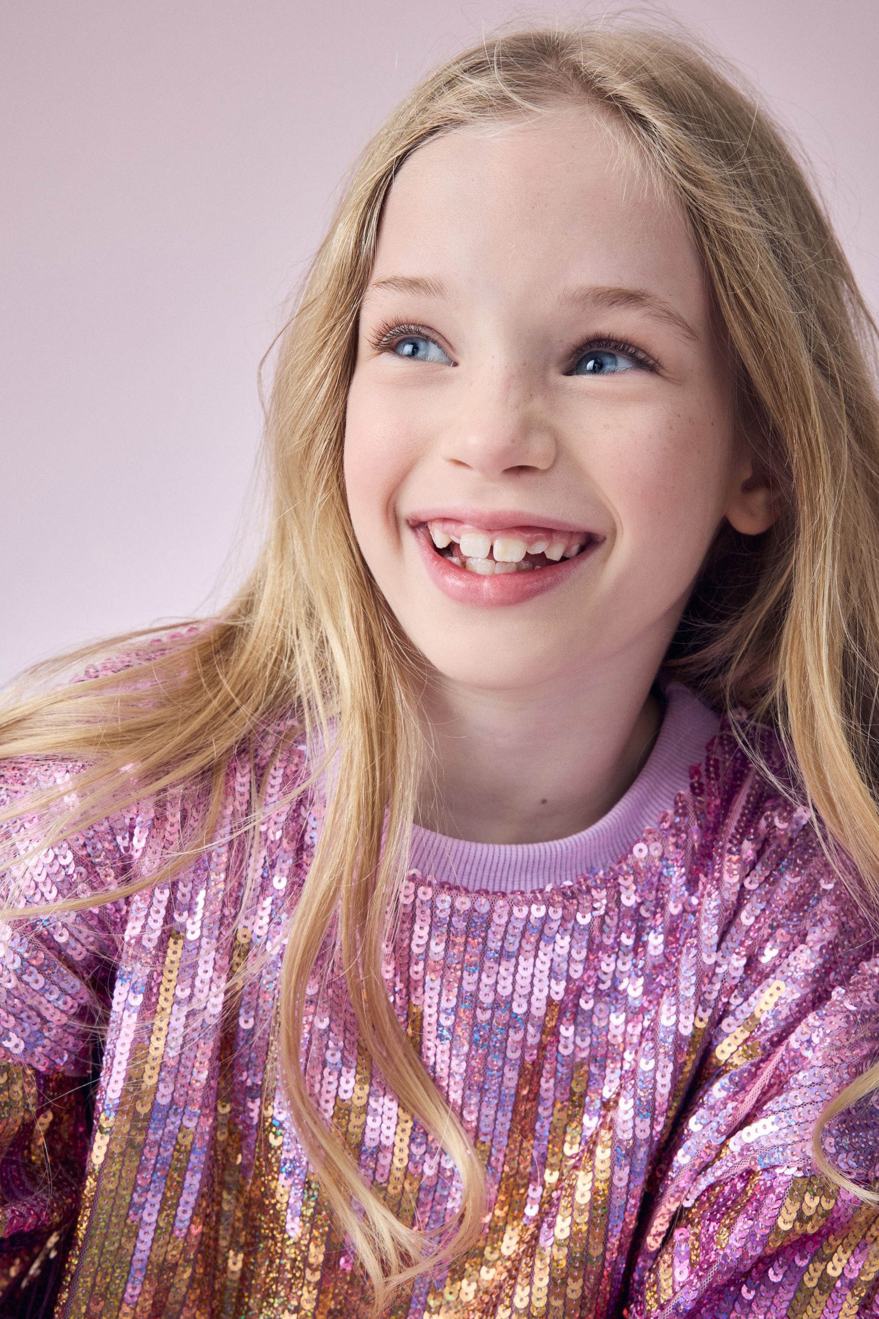 Pink Sequin Sweatshirt And Foil Leggings Set (3-16yrs)