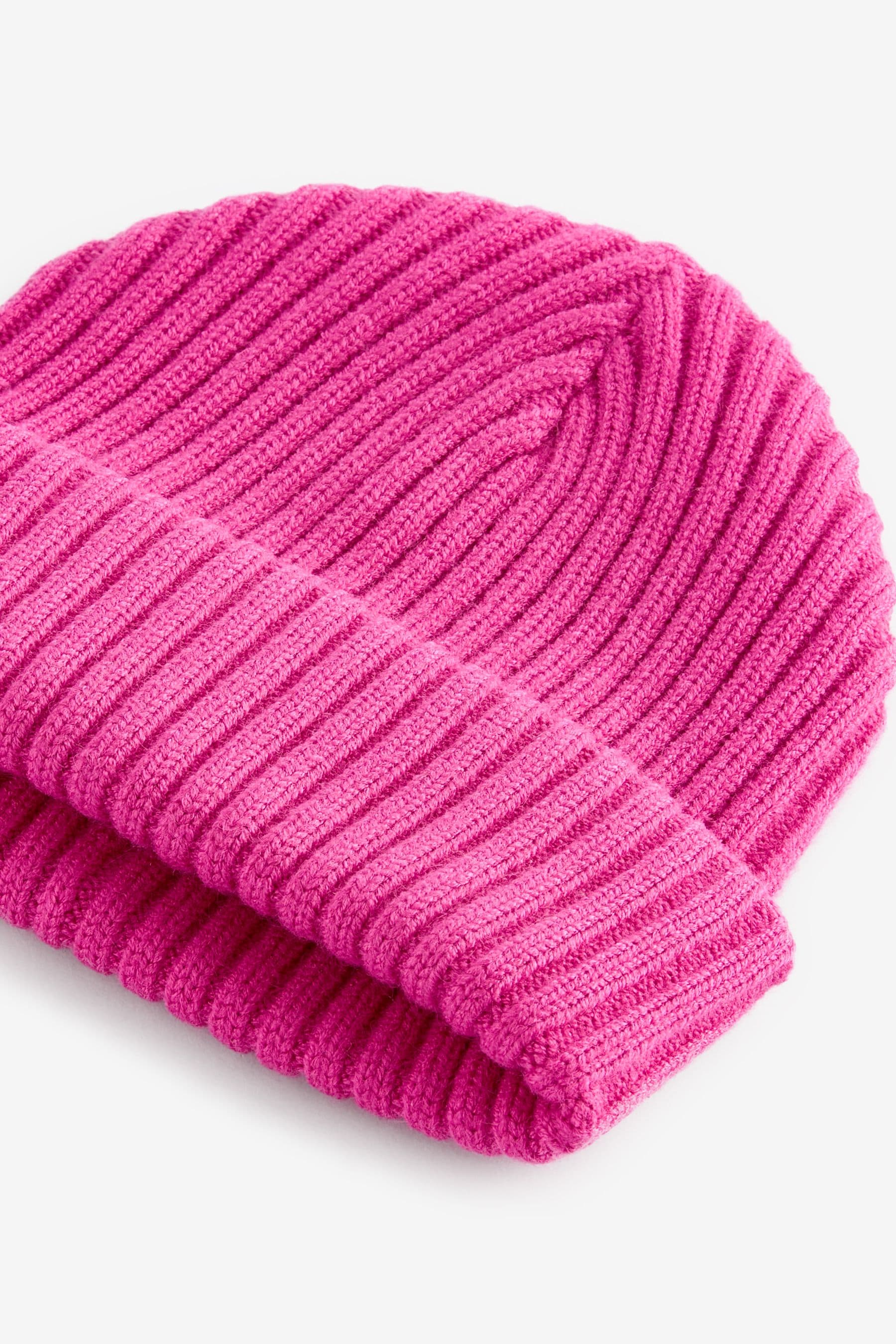 Bright Pink Rib Beanie Hat (1-16yrs)