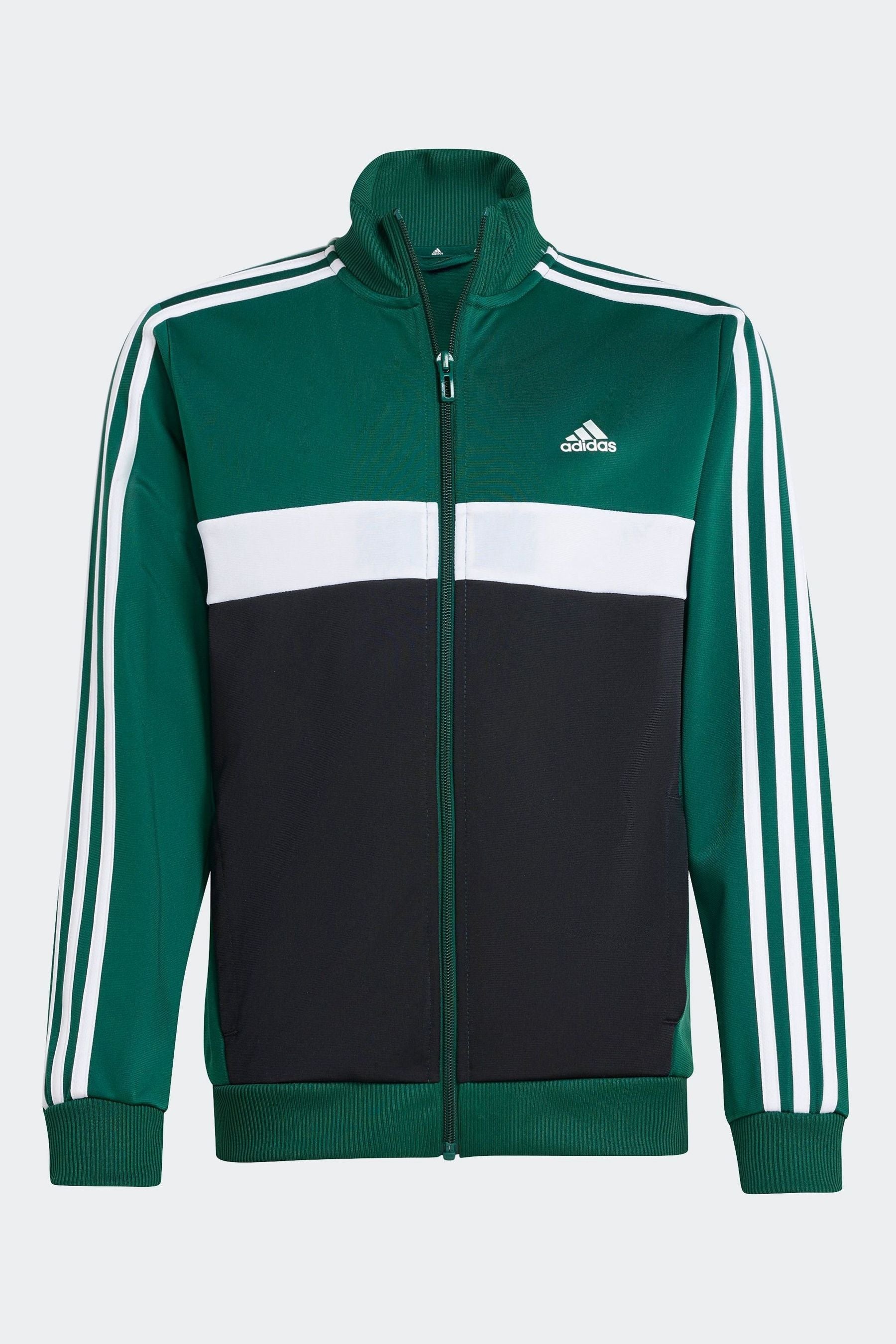 adidas Green/White Sportswear Essentials 3-Stripes Tiberio Tracksuit