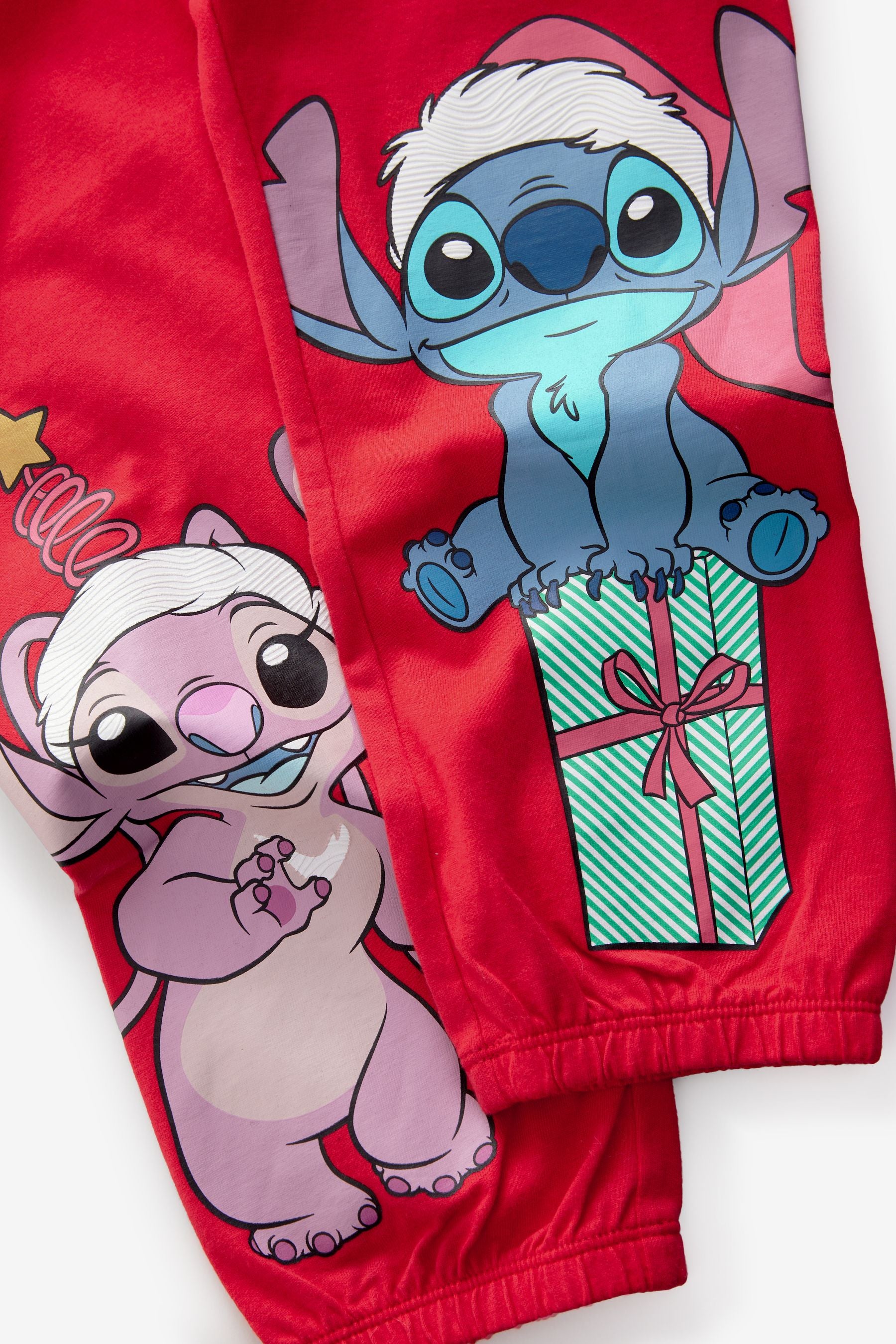 Red License Lilo and Stitch Christmas 100% Cotton Pyjamas (3-14yrs)