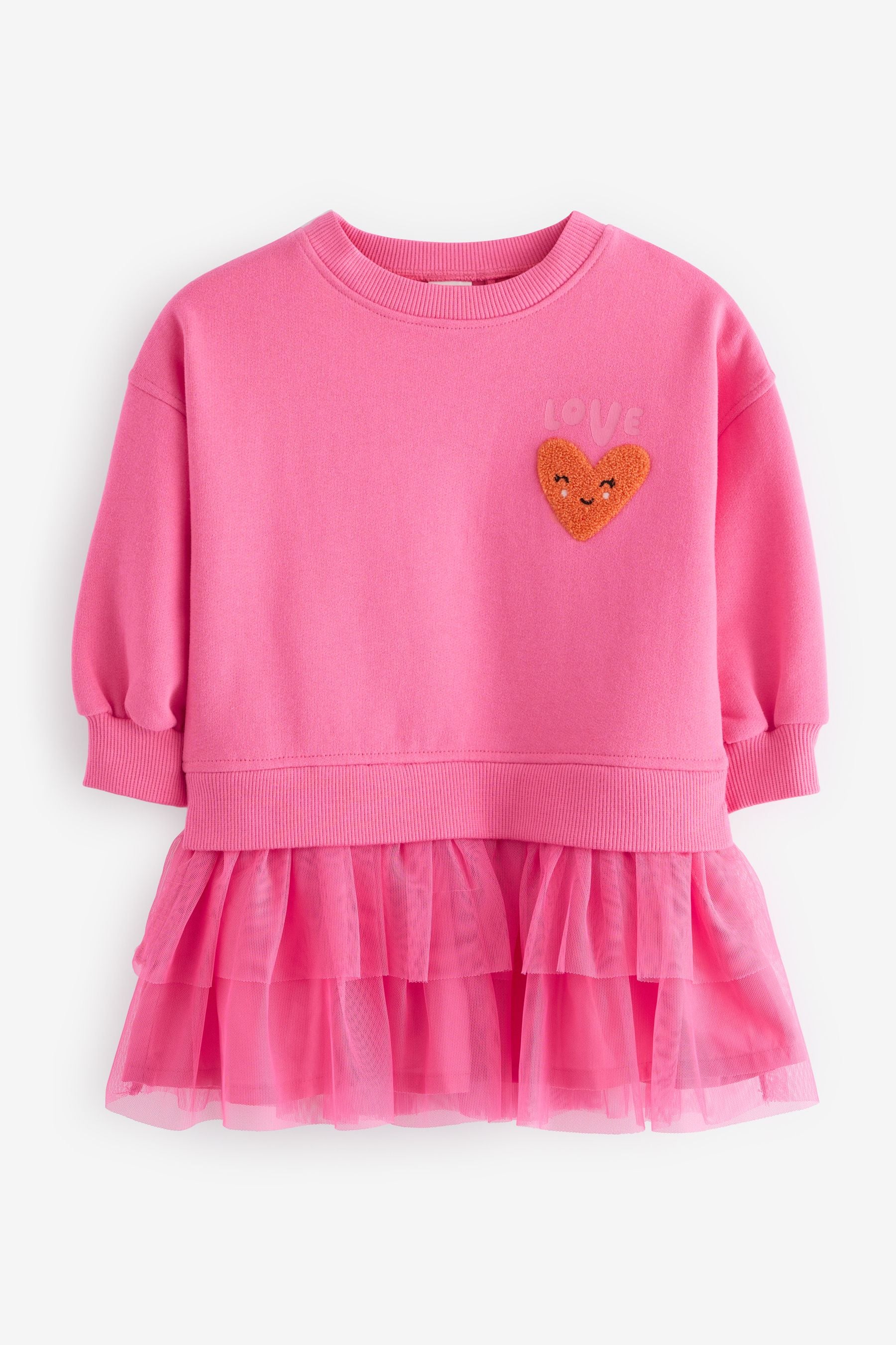 Pink Sweat Mesh Dress (3mths-7yrs)