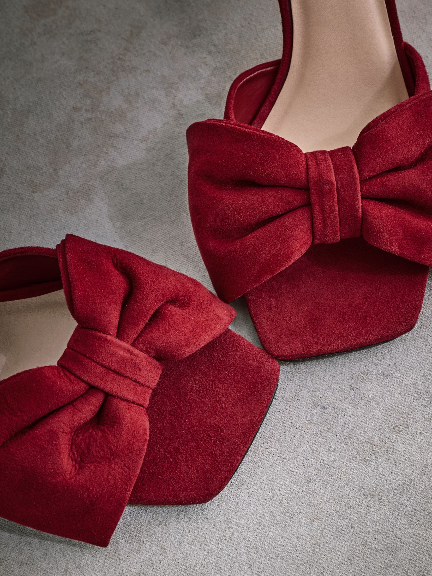 Red Tabitha Simmons Joelle Leather Bow Mules