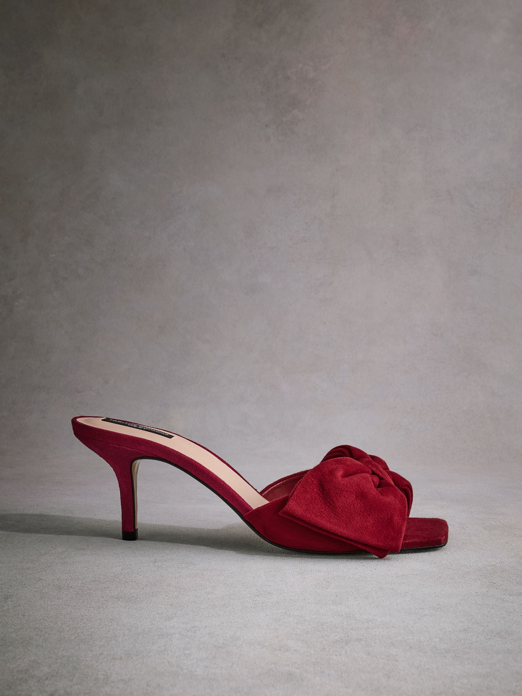 Red Tabitha Simmons Joelle Leather Bow Mules