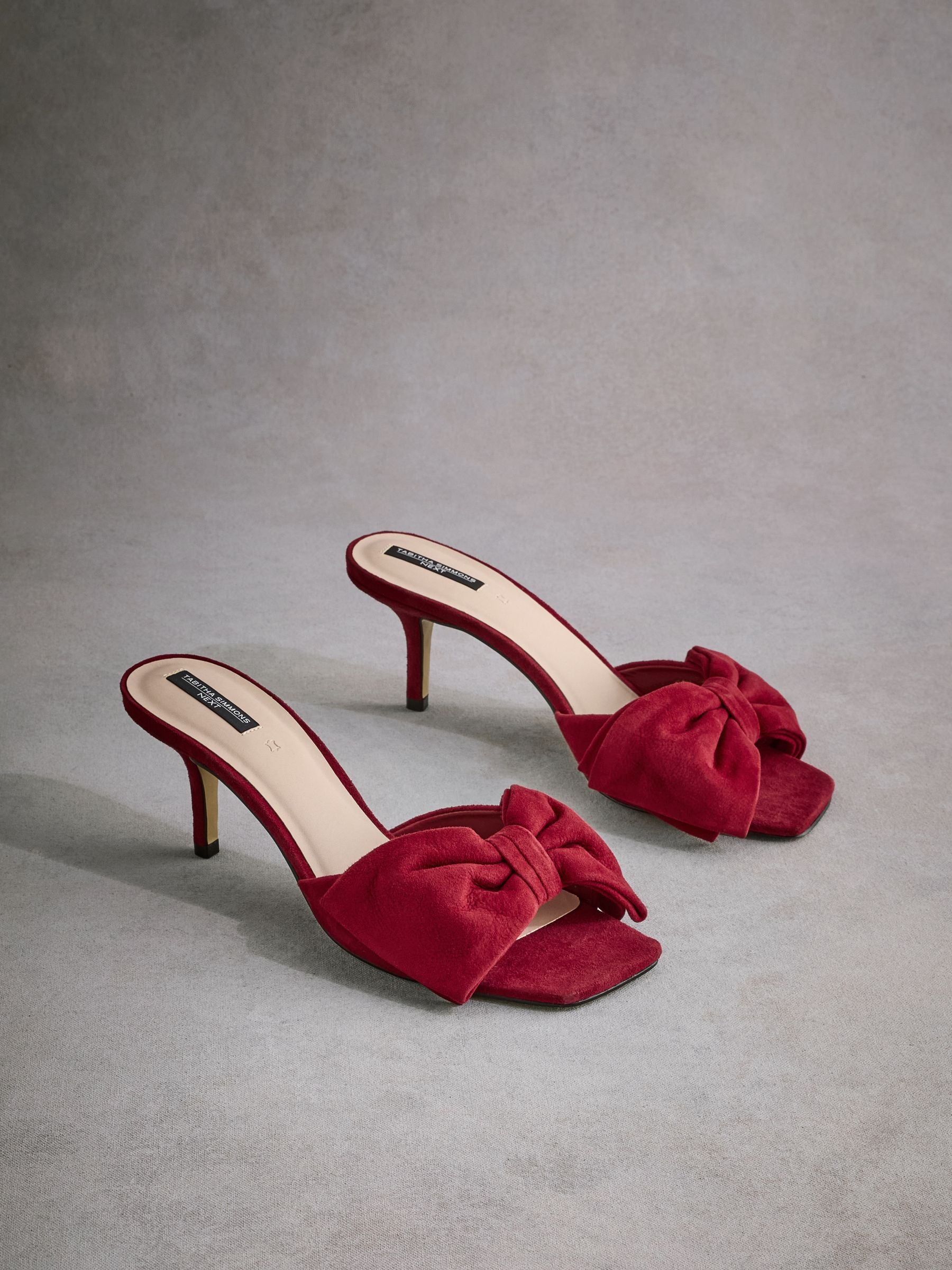 Red Tabitha Simmons Joelle Leather Bow Mules