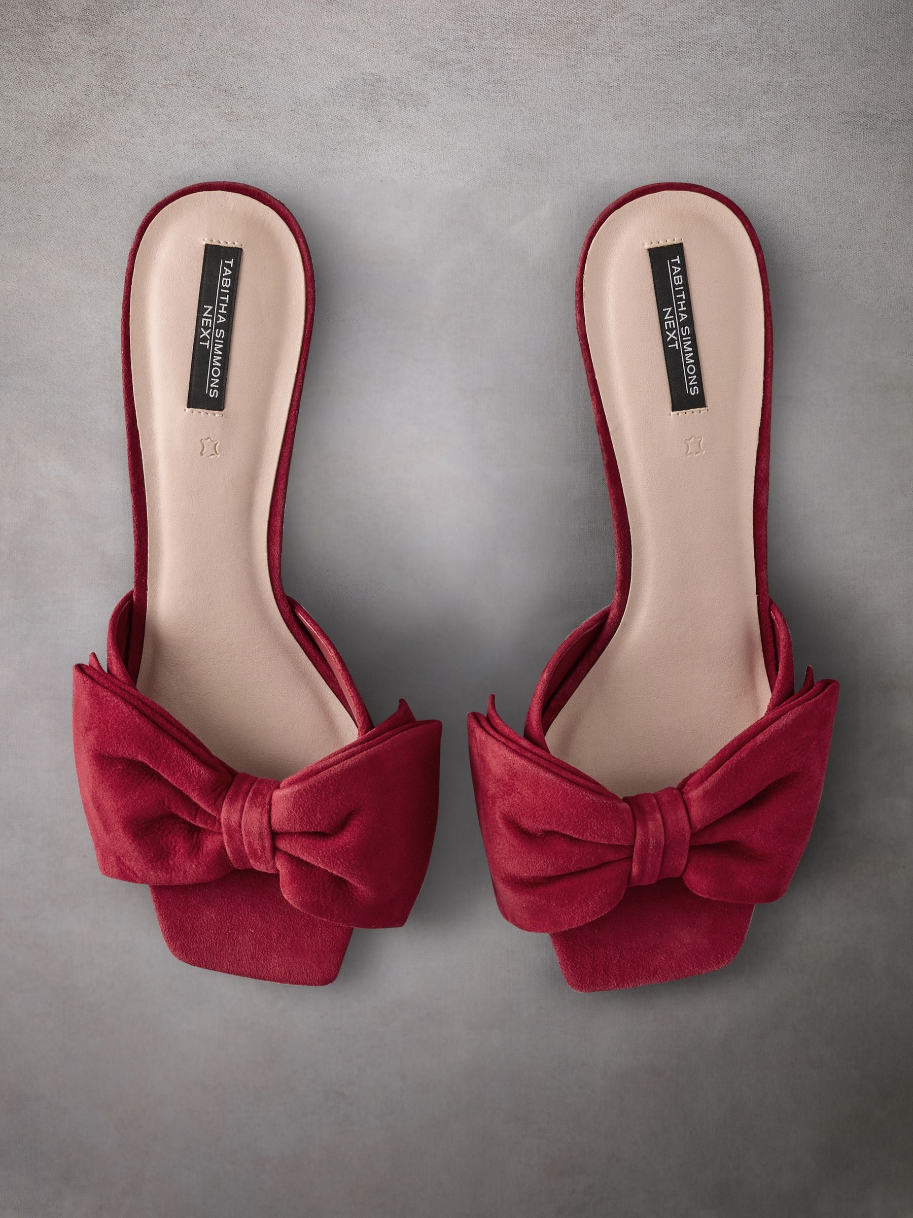 Red Tabitha Simmons Joelle Leather Bow Mules