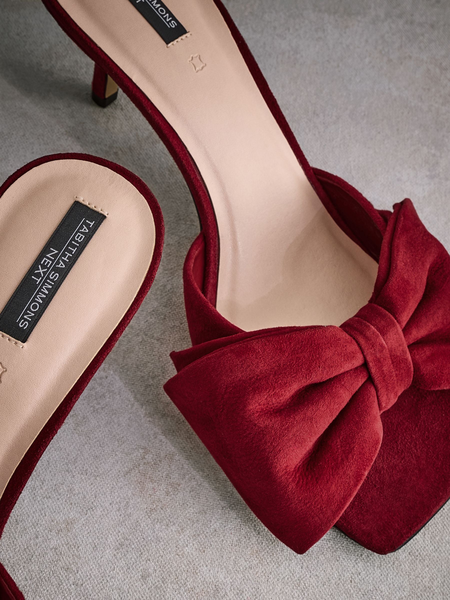 Red Tabitha Simmons Joelle Leather Bow Mules