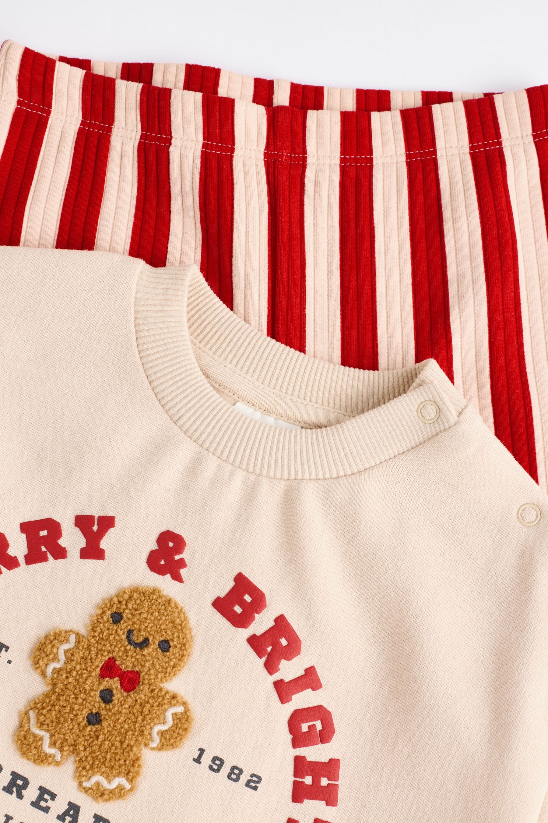 Neutral Gingerbread Baby Christmas Cosy Sweatshirt and Joggers Set (0mths-2yrs)