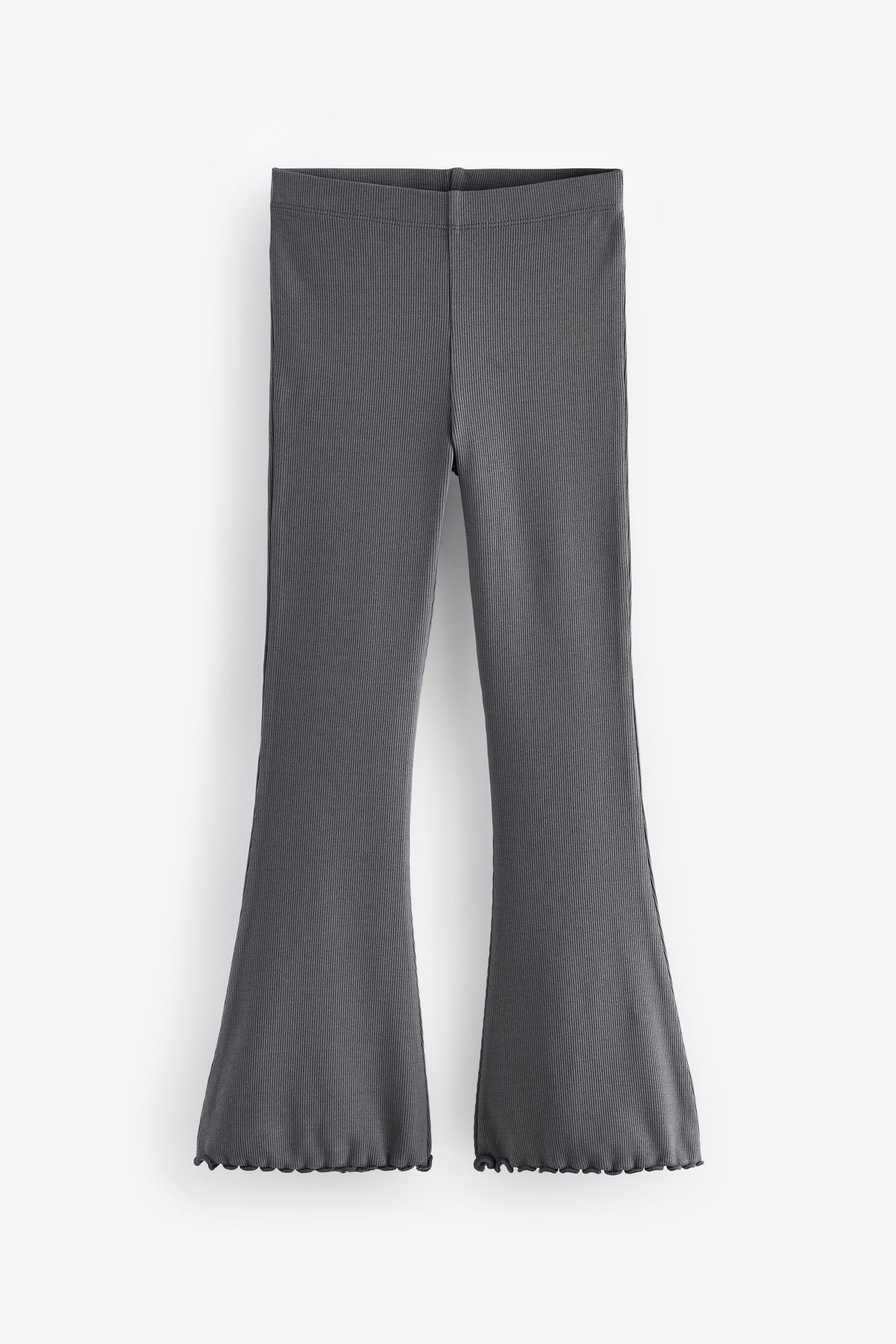 Charcoal Grey Rib Flare Leggings (3-16yrs)