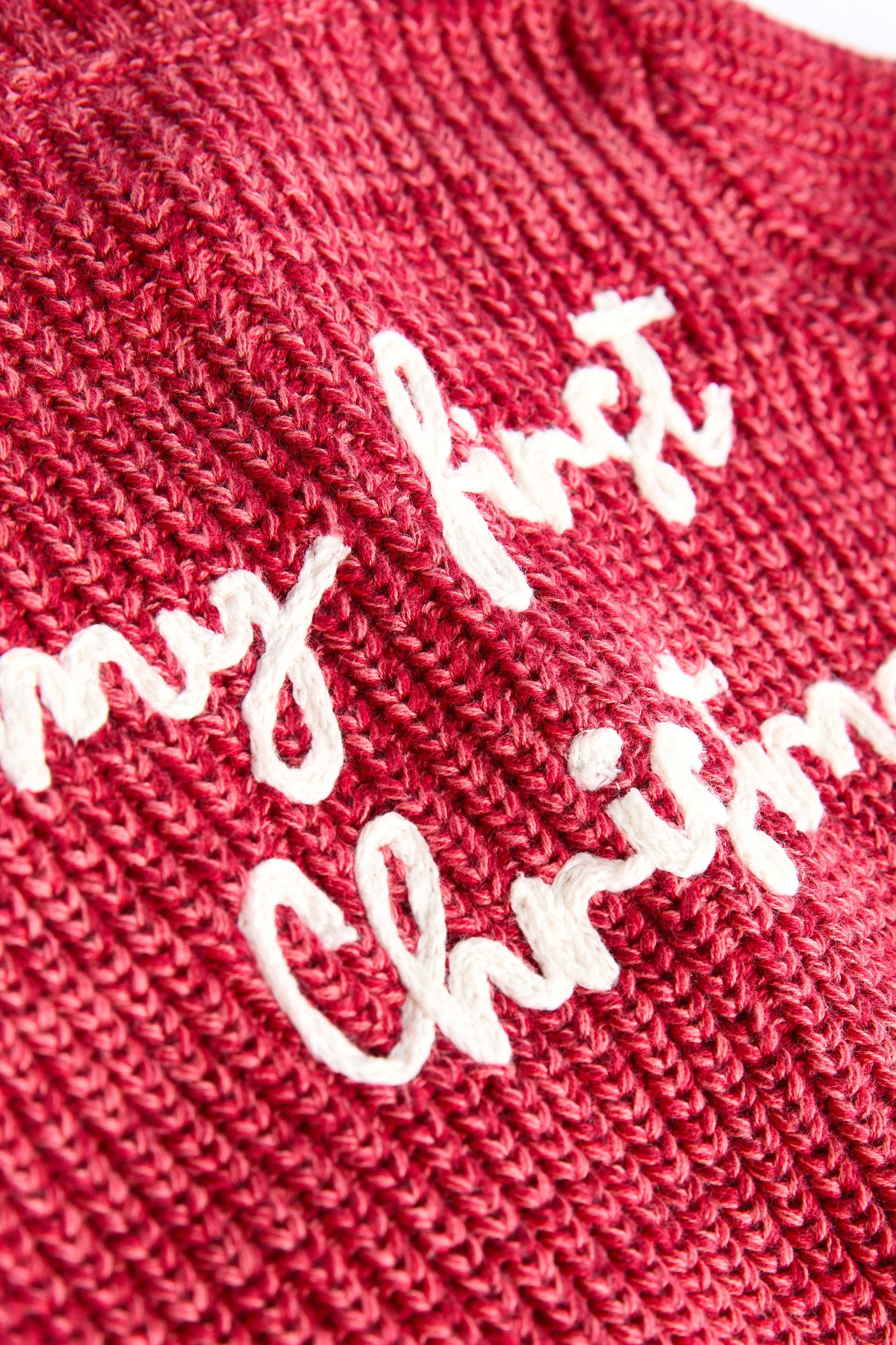 Red My First Christmas Baby Knitted Cardigan