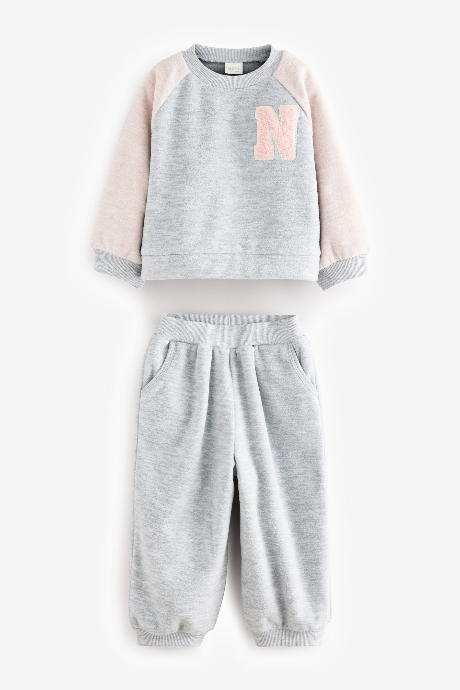 Grey Fleece Sweatshirt And Joggers Set (3mths-7yrs)