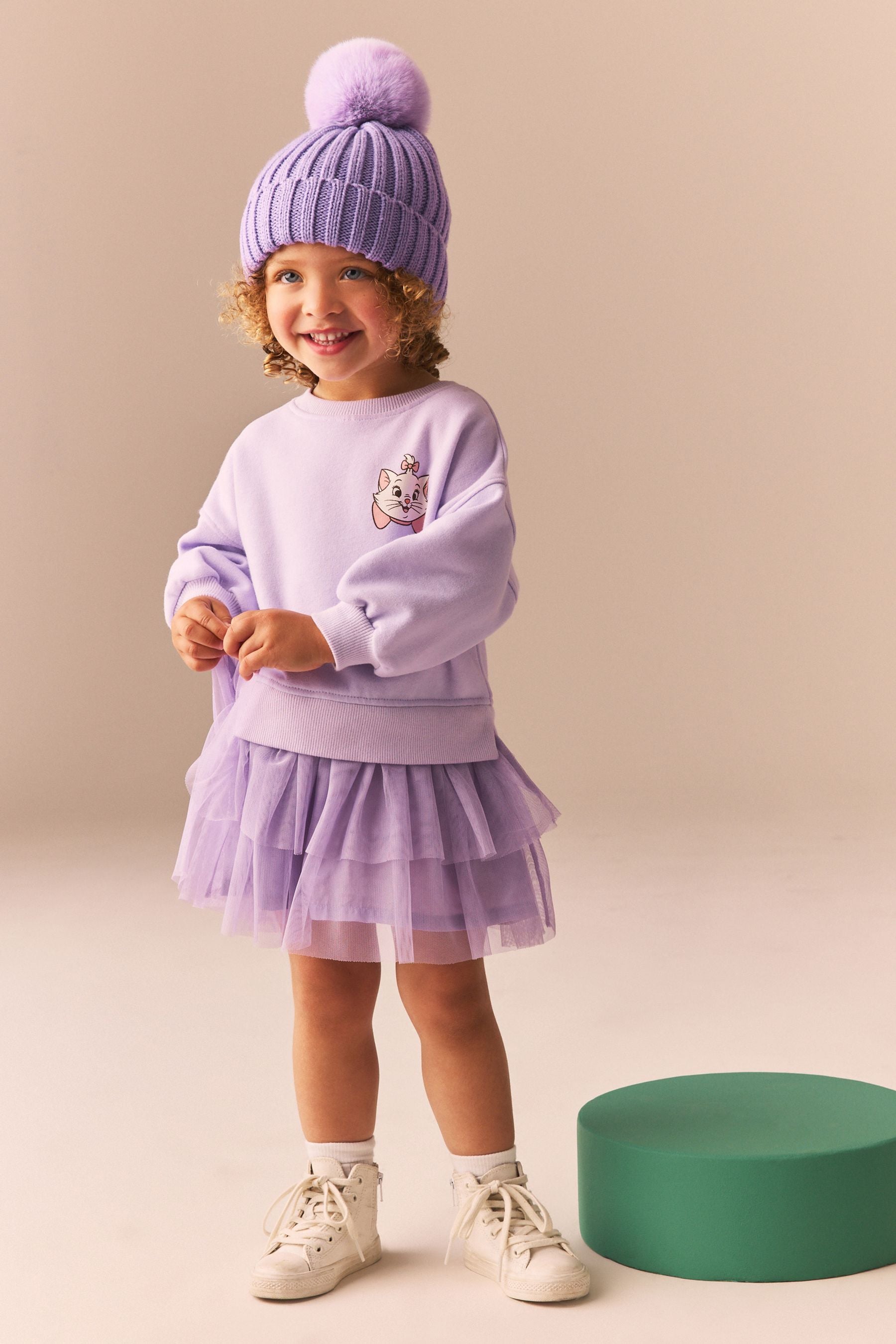 Purple Marie Sweat Mesh Dress (3mths-7yrs)