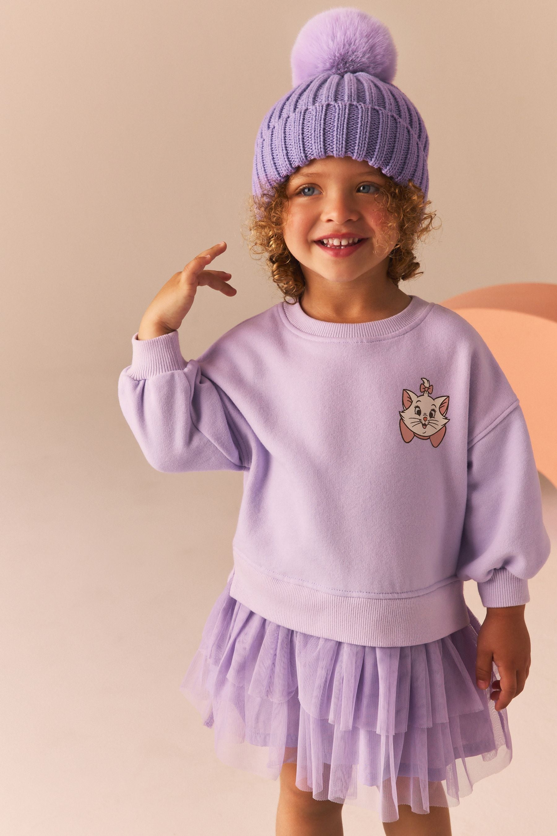 Purple Marie Sweat Mesh Dress (3mths-7yrs)