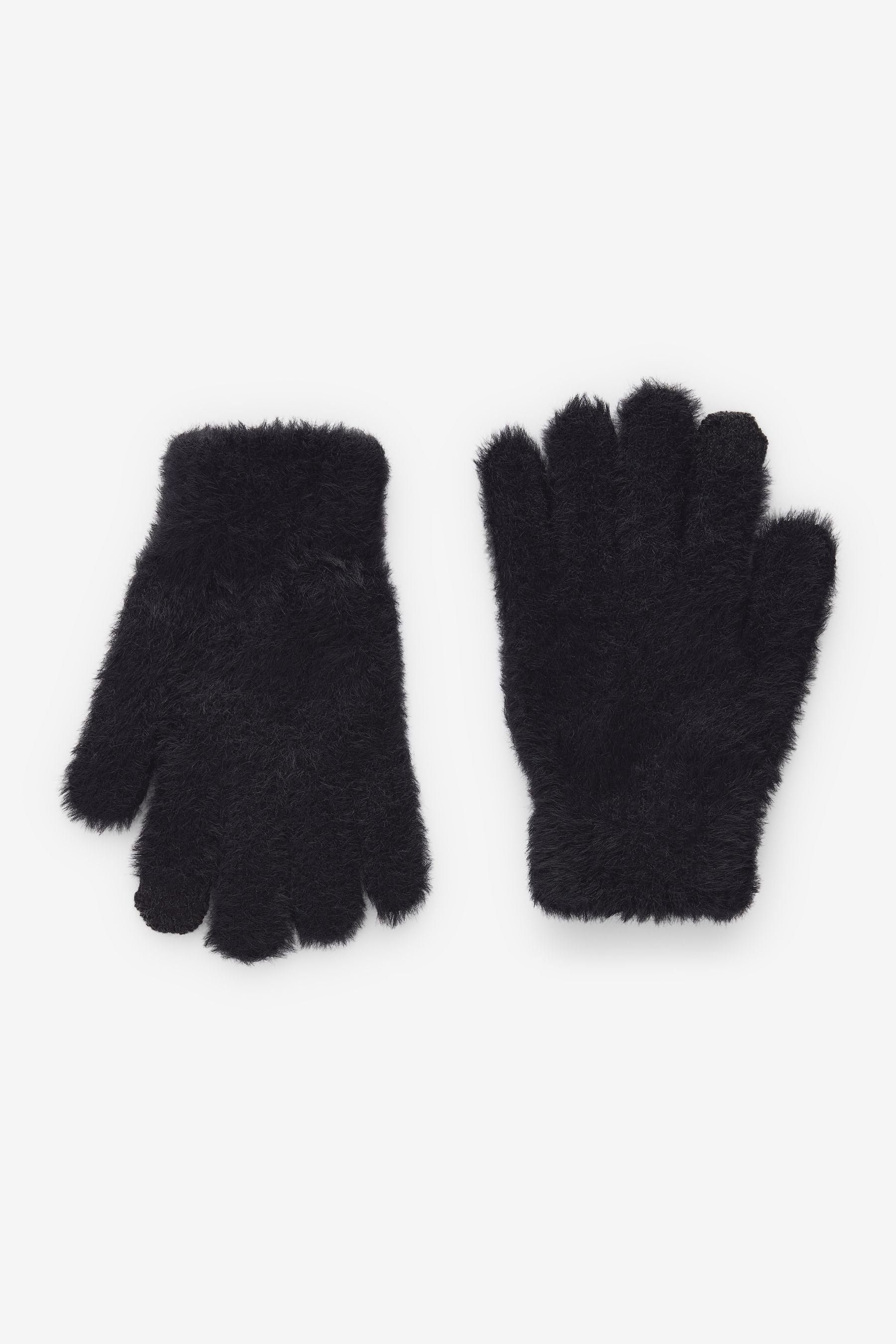 Black Fluffy Gloves (3-16yrs)