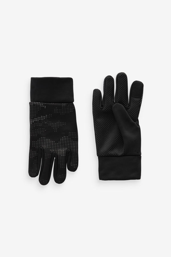 Black/Grey Print Sporty Gloves (3-16yrs)