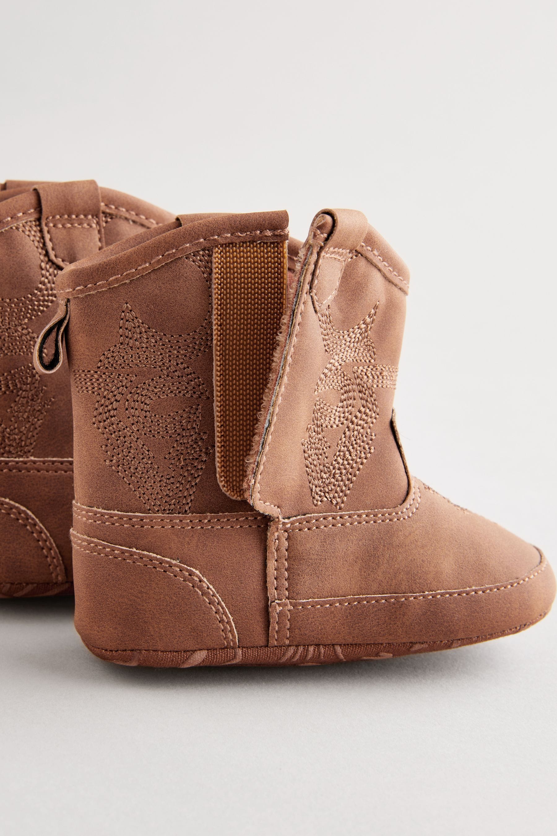 Tan Brown Western Baby Boots (0-24mths)