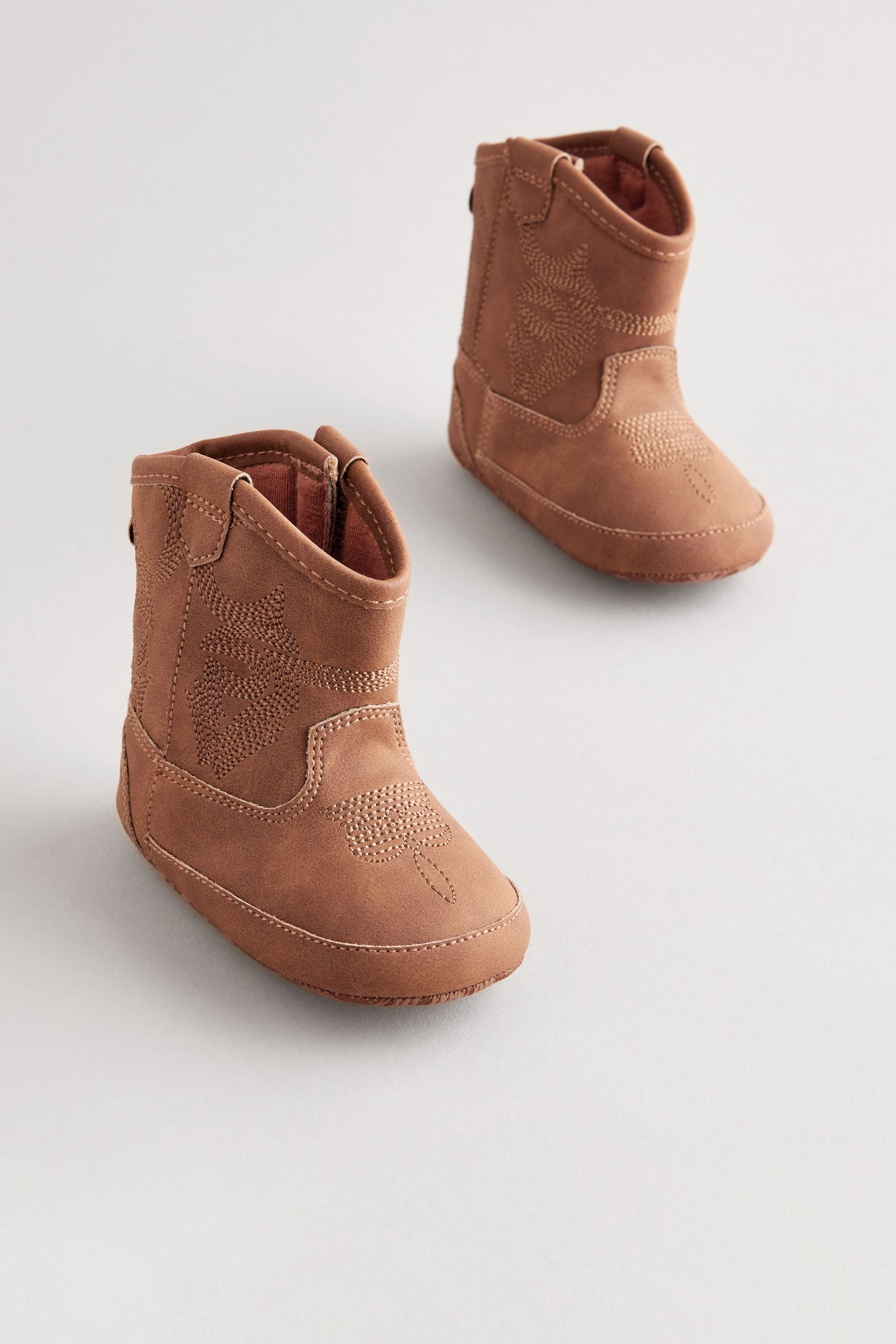 Tan Brown Western Baby Boots (0-24mths)