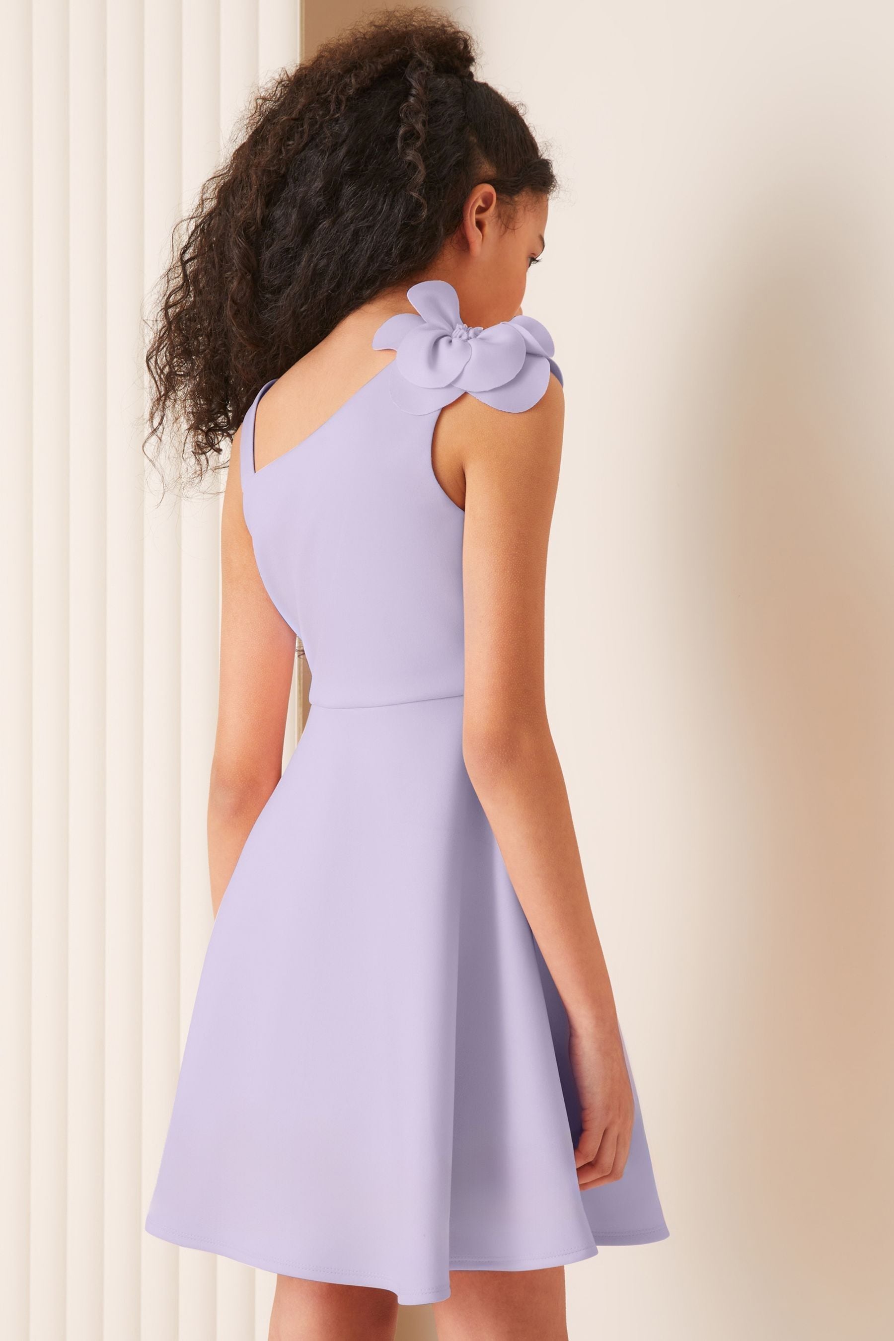 Purple Lipsy Corsage Scuba Occasion Dress (5-16yrs)