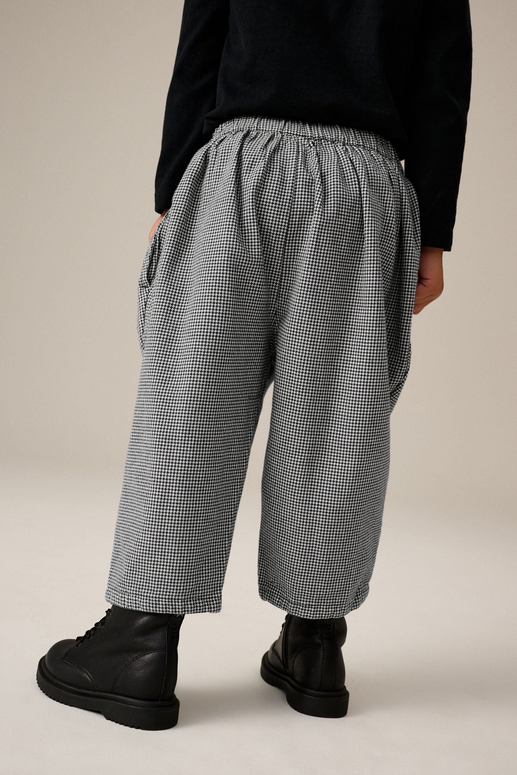 Black/White 100% Cotton Check Trousers (3mths-7yrs)