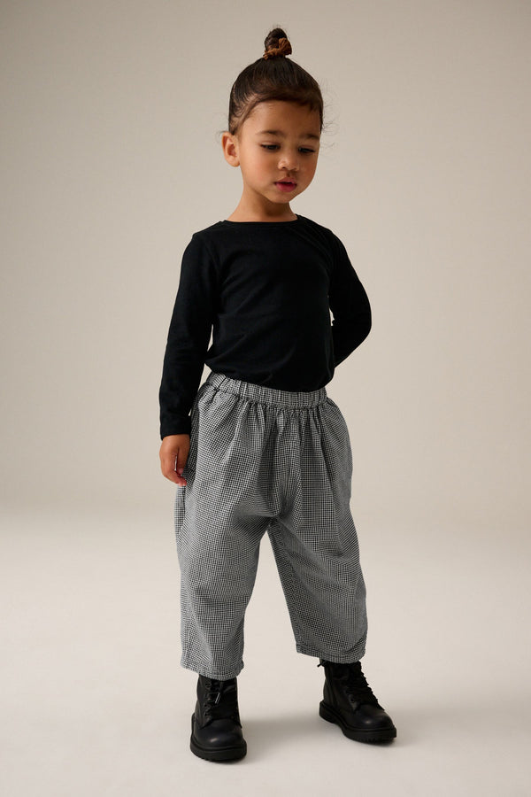 Black/White 100% Cotton Check Trousers (3mths-7yrs)