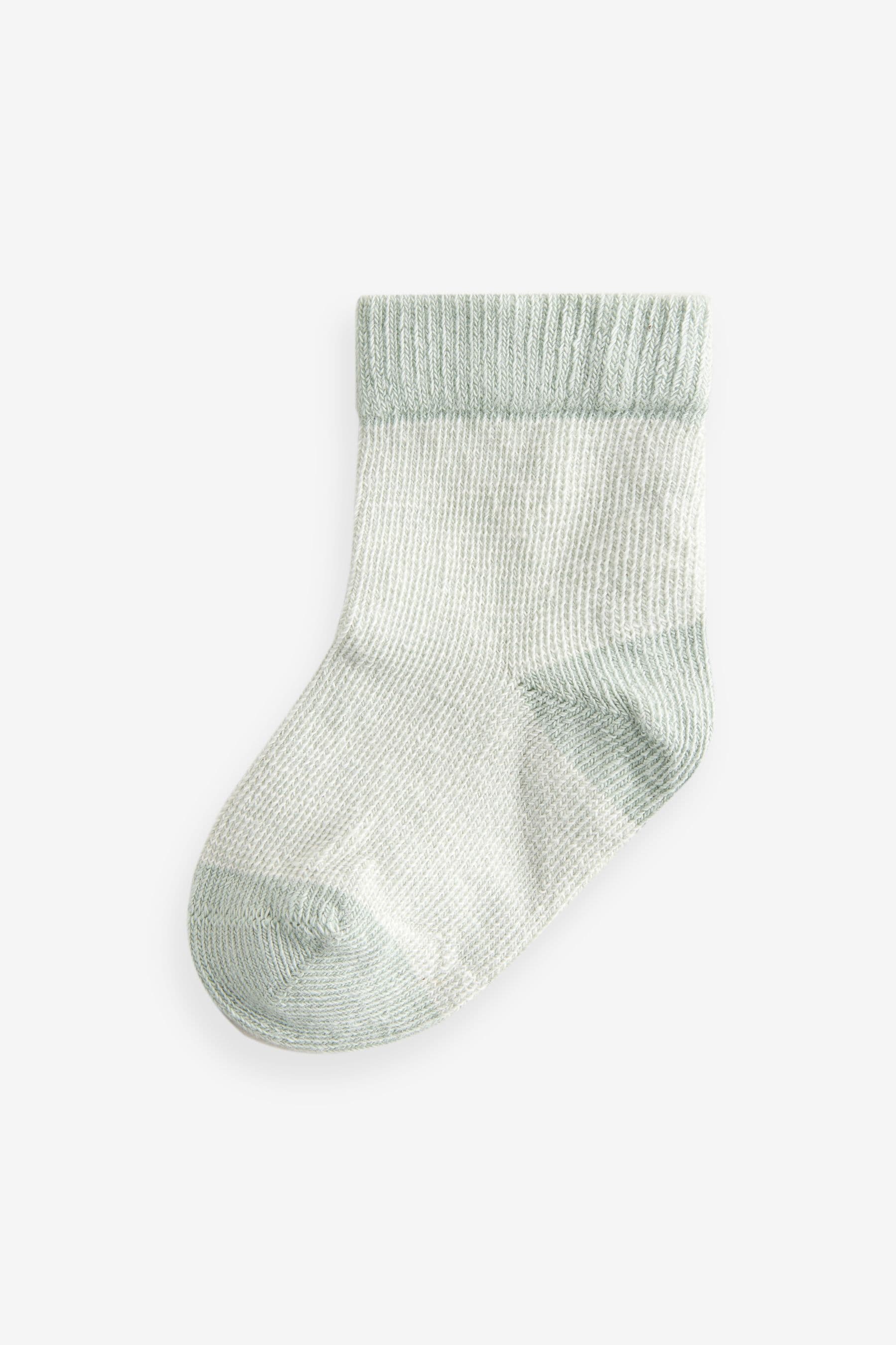 Green/Ecru Baby Socks 5 Pack (0mths-2yrs)