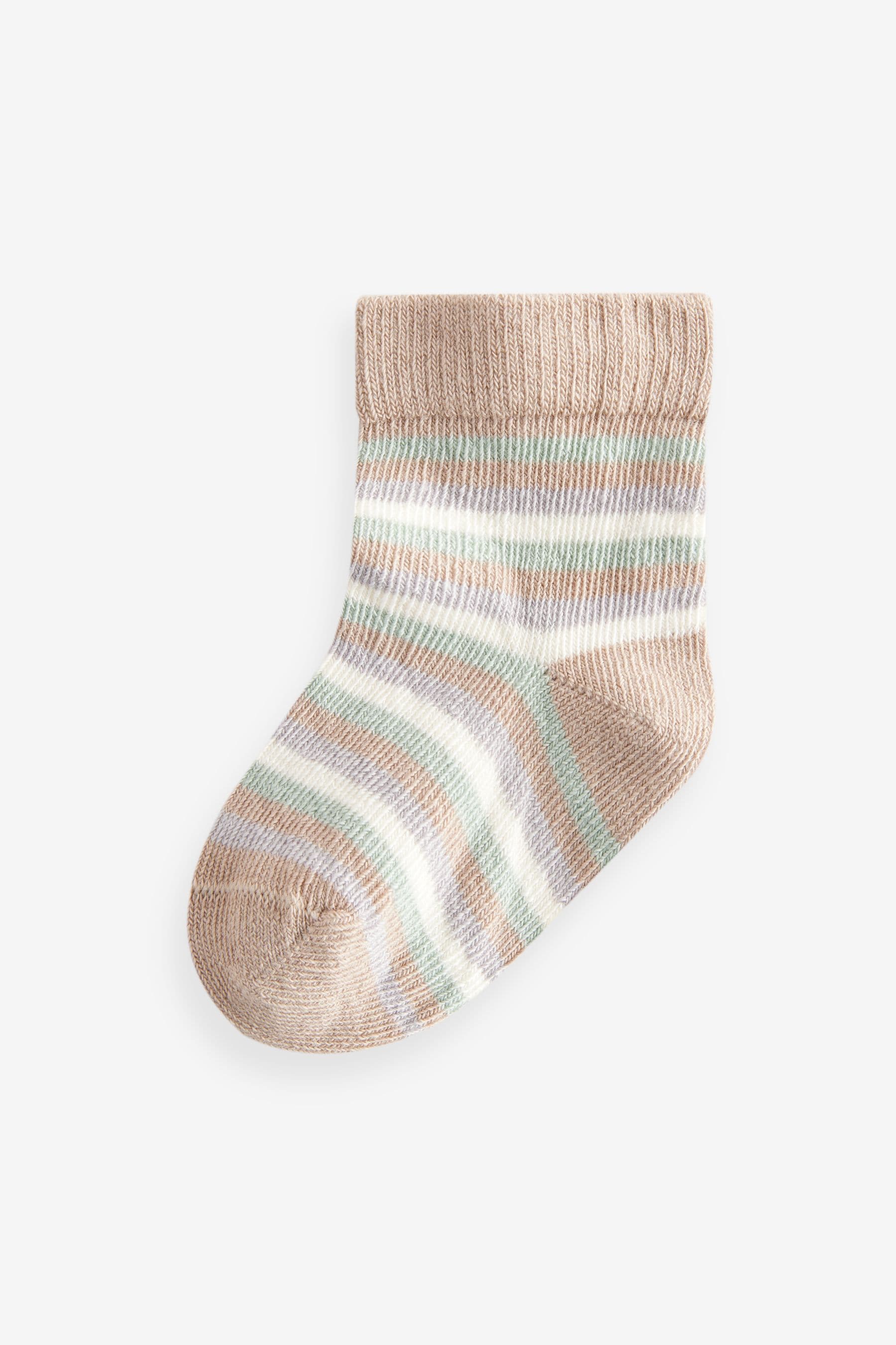 Green/Ecru Baby Socks 5 Pack (0mths-2yrs)