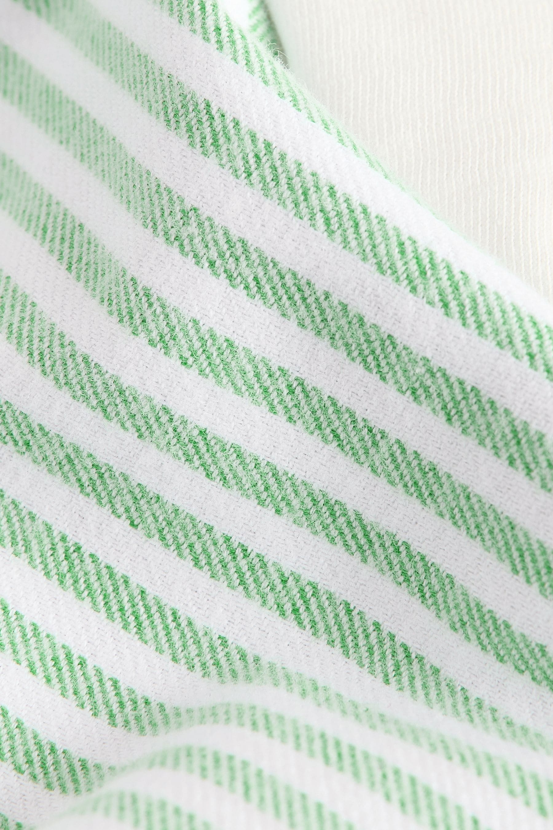 Green/Ecru White Woven Bottom Stripe 100% Cotton Pyjamas 1 Pack (3-16yrs)