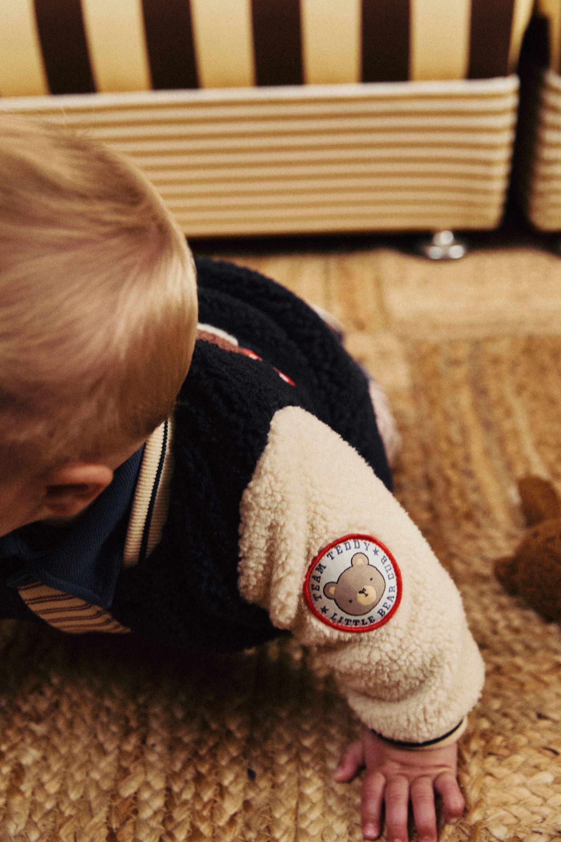 Navy Blue Baby Borg Hooded Fleece Jacket (0mths-2yrs)